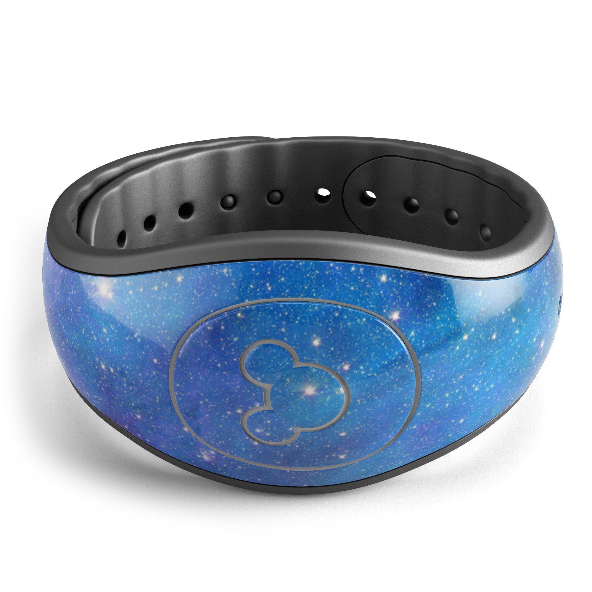 Azure Nebula Full Body Skin Decal Wrap Kit for Disney Magic Band, showcasing vibrant colors and a sleek design.