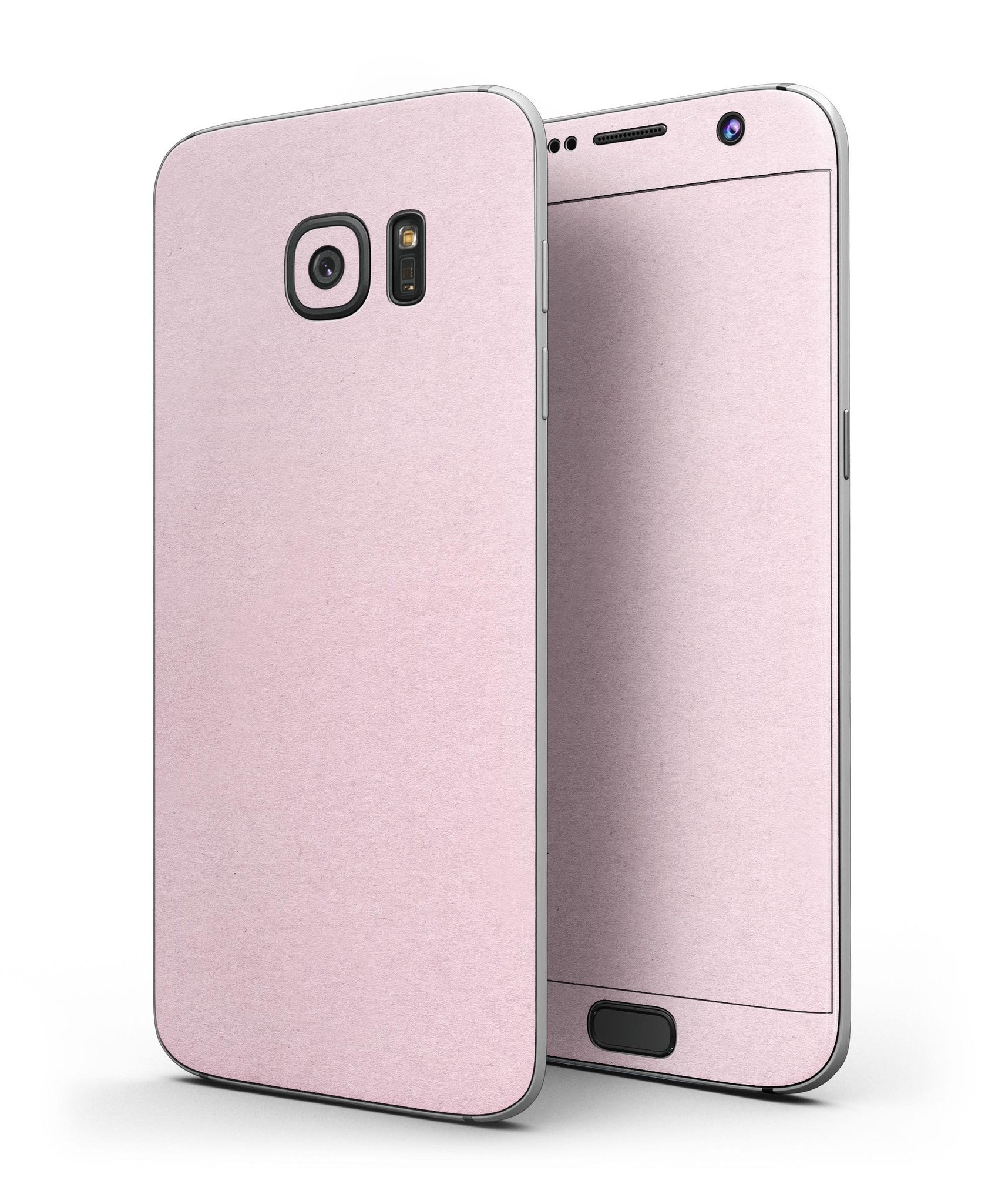 Baby Pink Solid Surface Skin-Kit for Samsung Galaxy S7, showcasing a sleek design and premium vinyl material.