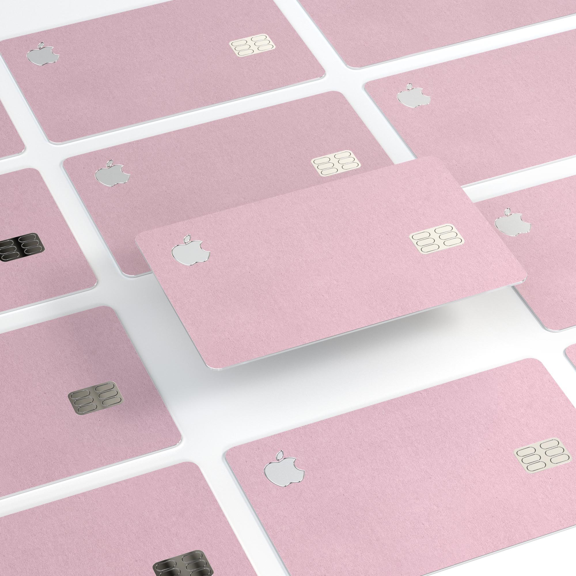 Baby Pink Solid Surface decal skin-kit for Apple Card, showcasing a stylish and protective design.