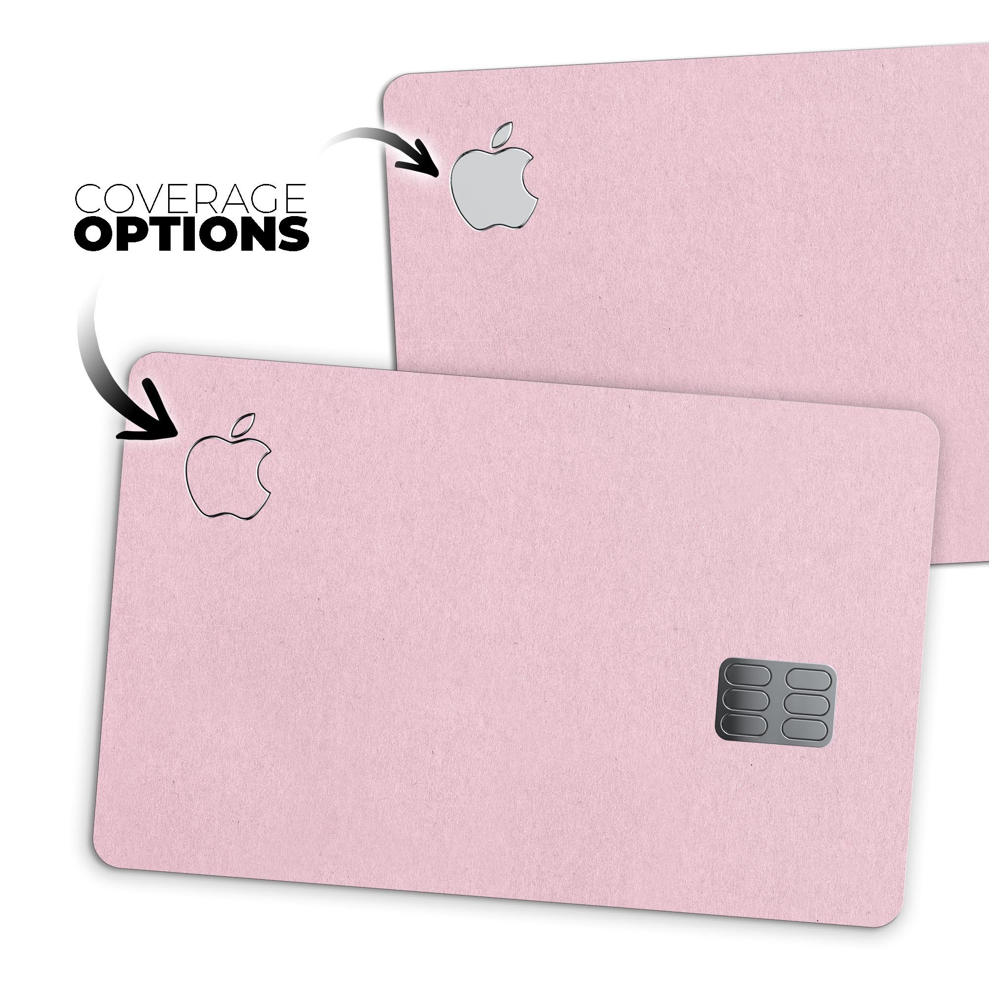 Baby Pink Solid Surface decal skin-kit for Apple Card, showcasing a stylish and protective design.