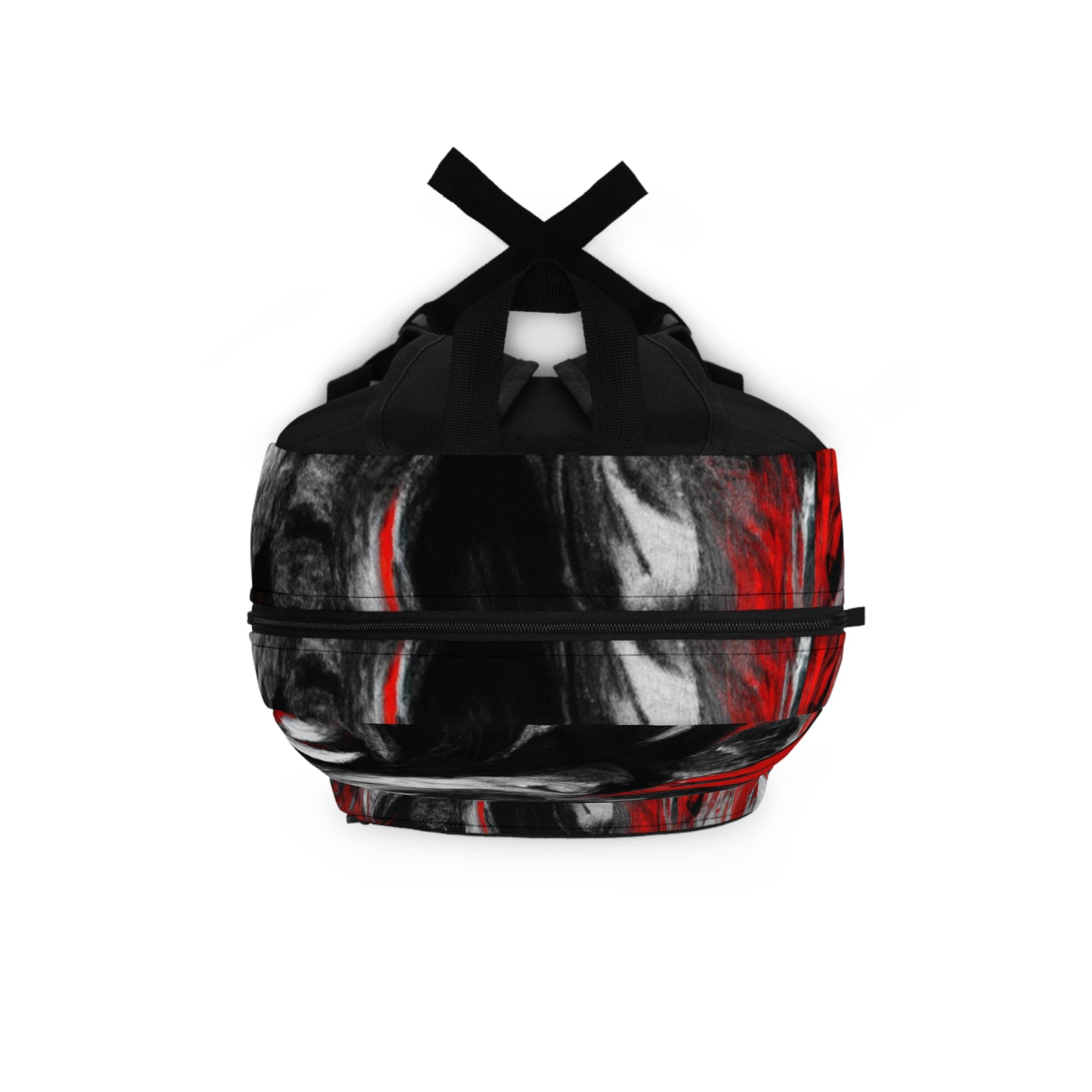 Stylish waterproof backpack in black, red, and white, perfect for school, work, and leisure activities.