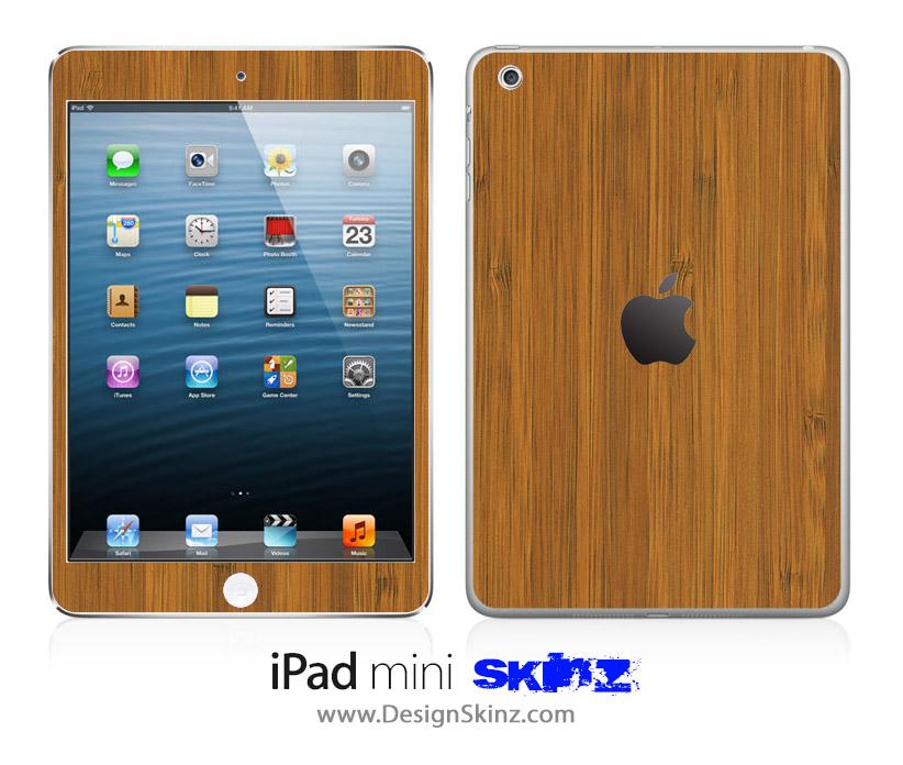 Bamboo Wood iPad Skin showcasing a natural wood texture and sleek design, perfectly fitted to an iPad.