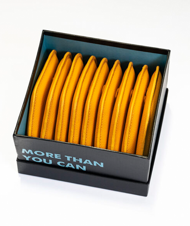 Baron Signature Iron Headcover in yellow made from finest calf leather, showcasing its elegant design and craftsmanship.