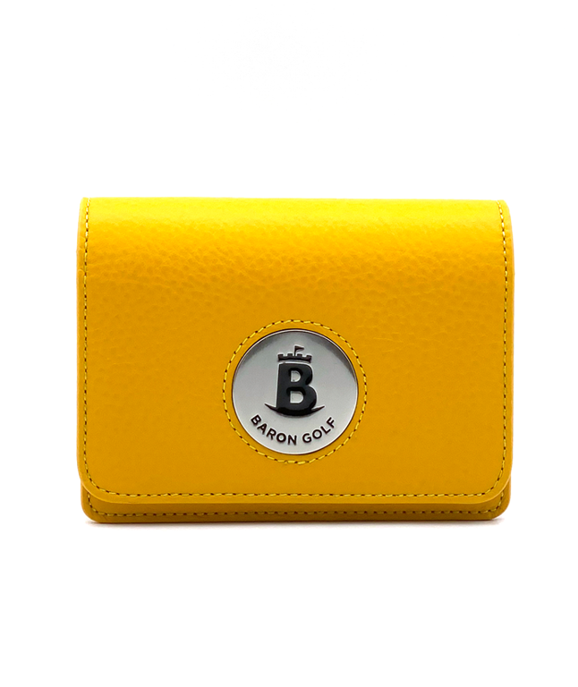 Baron Signature Scope Case in yellow calf leather, featuring two headcovers and a stylish design for golf enthusiasts.