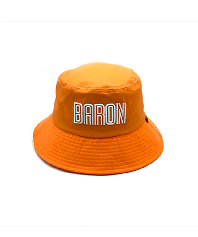 Baron X Steven Wilson Collaboration Bucket Hat featuring unique TPU logo and stylish typography design, made from lightweight nylon.