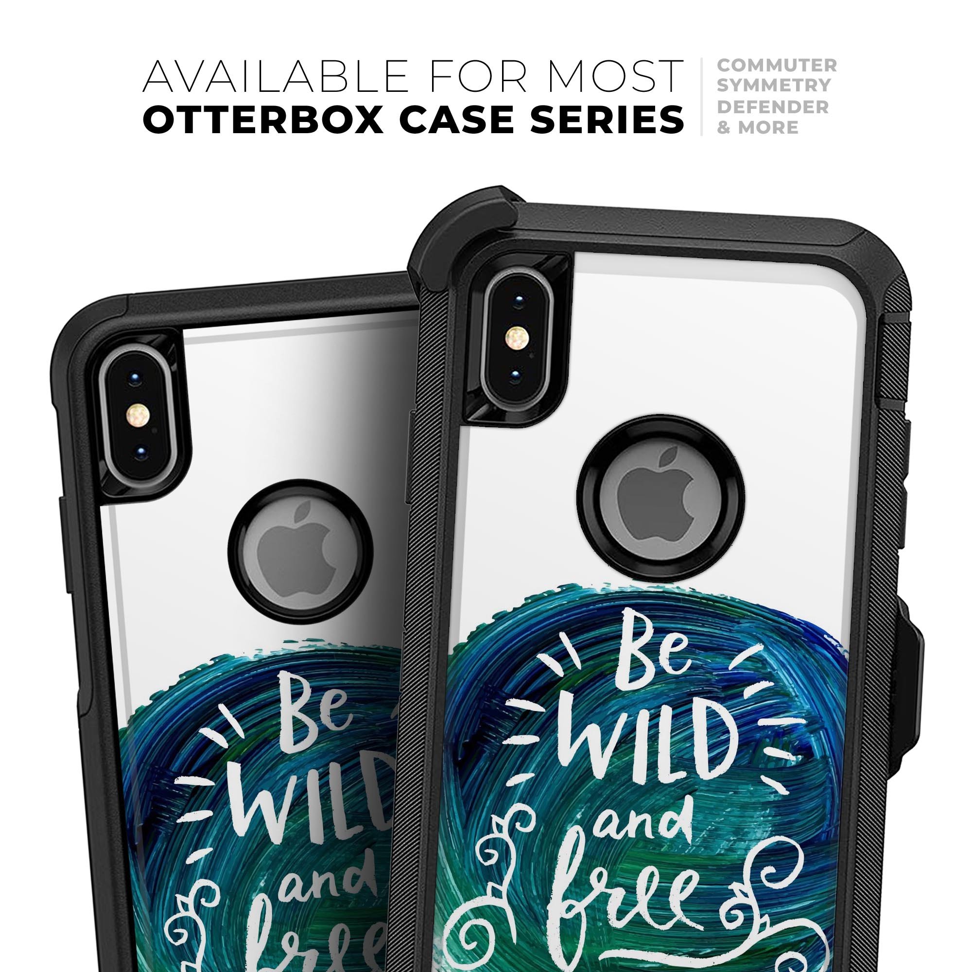 Be Wild and Free Skin Kit for iPhone OtterBox Cases featuring vibrant graphics and a dual-layer design for protection.