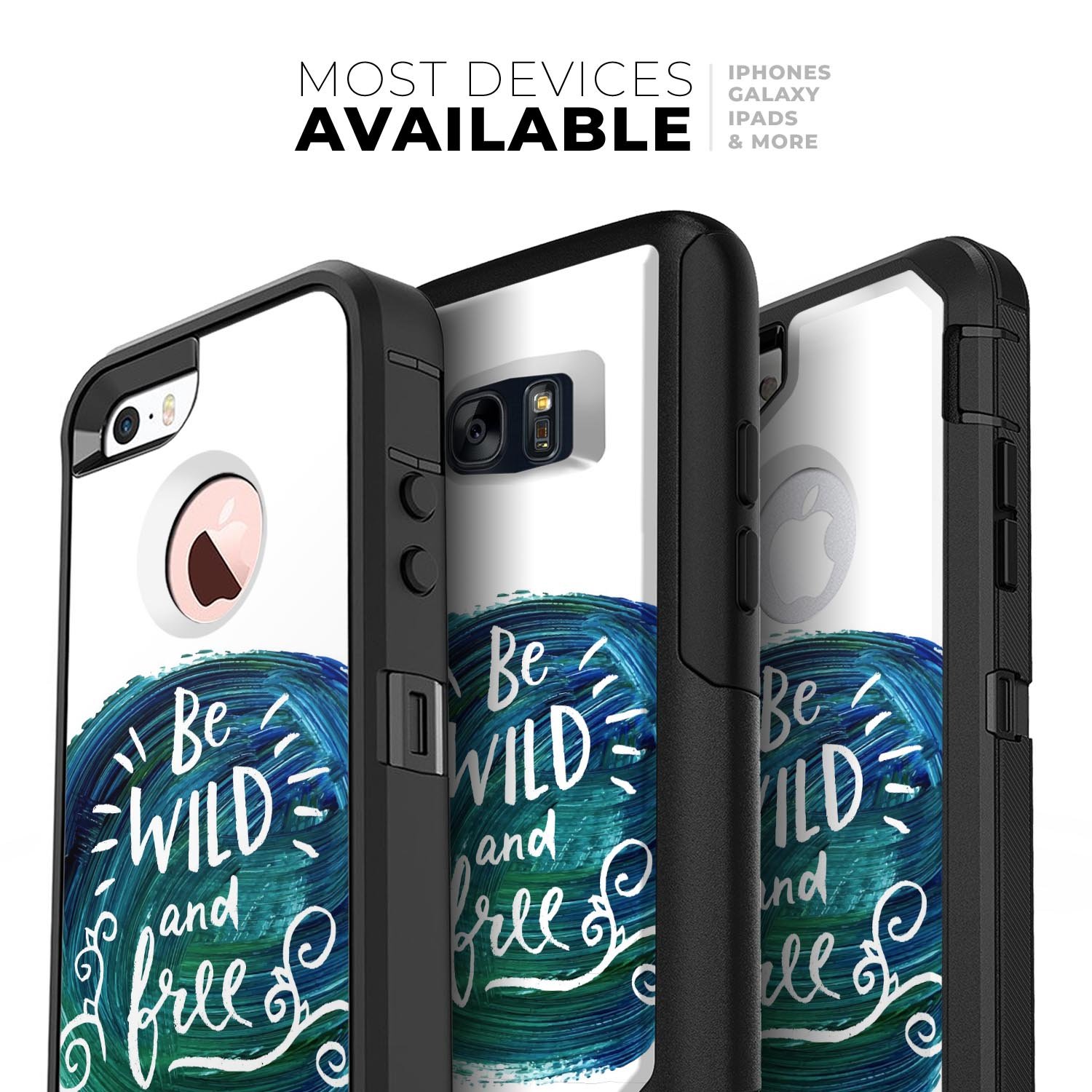 Be Wild and Free Skin Kit for iPhone OtterBox Cases featuring vibrant graphics and a dual-layer design for protection.