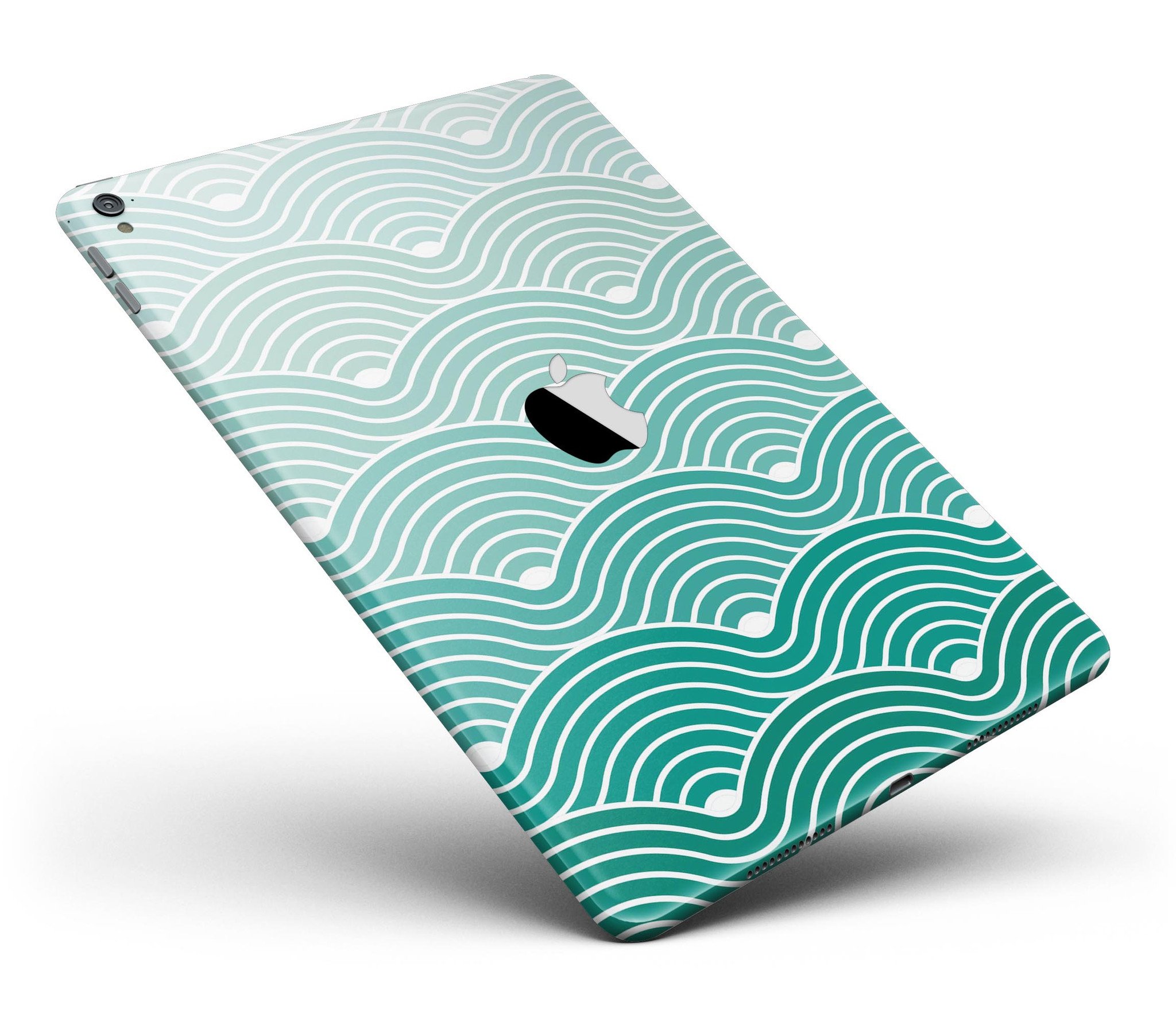 Beach Hotel Wallpaper Waves skin for iPad Pro, showcasing vibrant ocean waves design on a sleek vinyl surface.