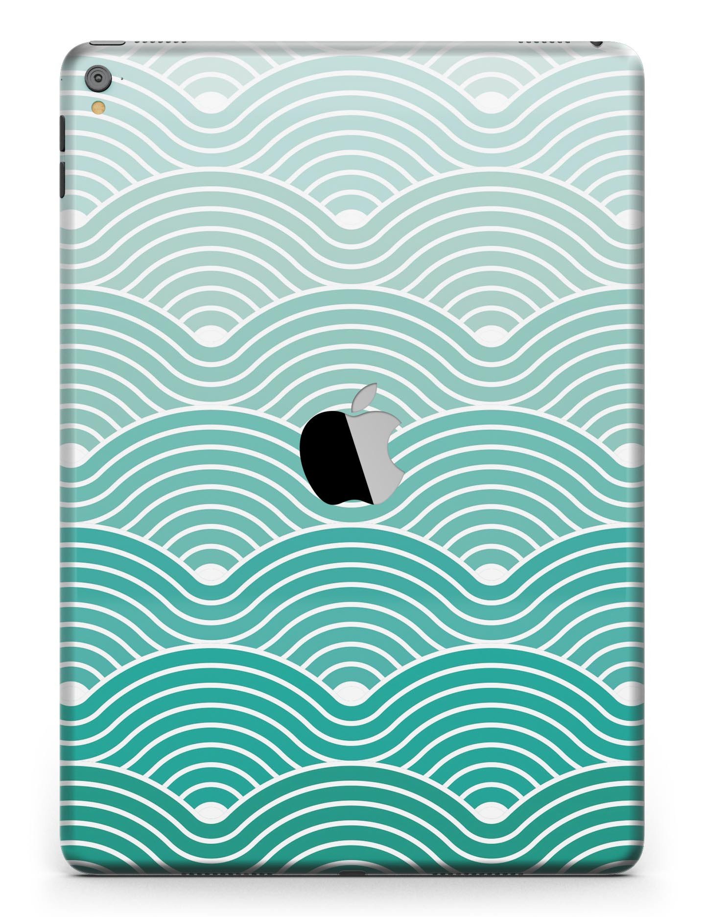 Beach Hotel Wallpaper Waves skin for iPad Pro, showcasing vibrant ocean waves design on a sleek vinyl surface.