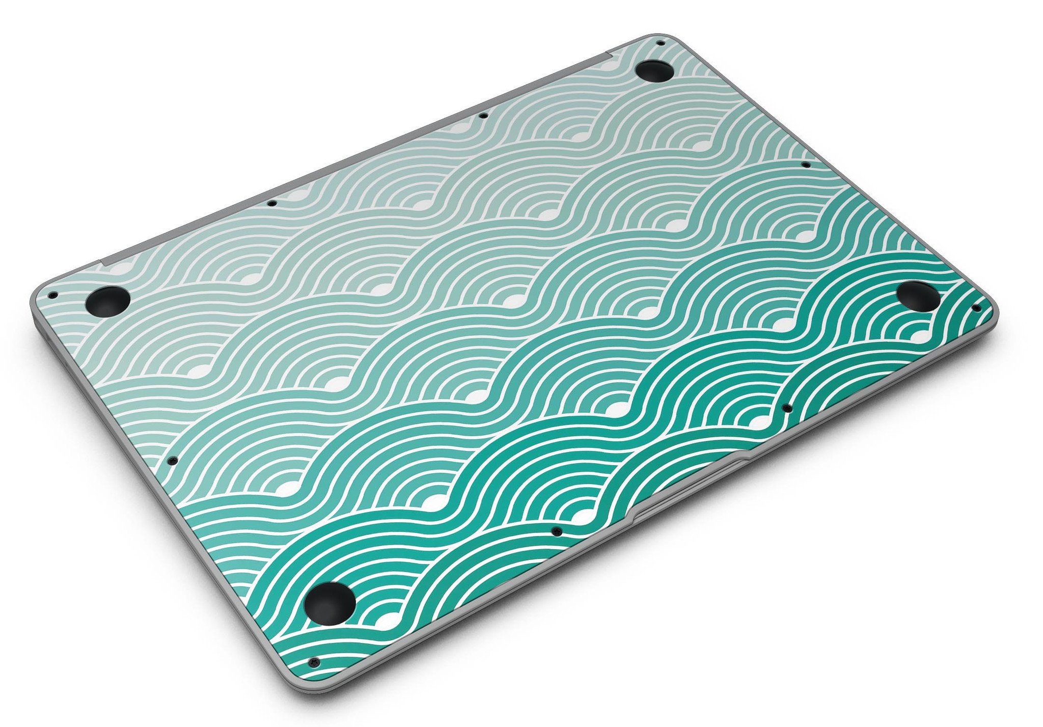 Beach Hotel Wallpaper Waves skin for MacBook Air, showcasing vibrant wave design on premium vinyl material.
