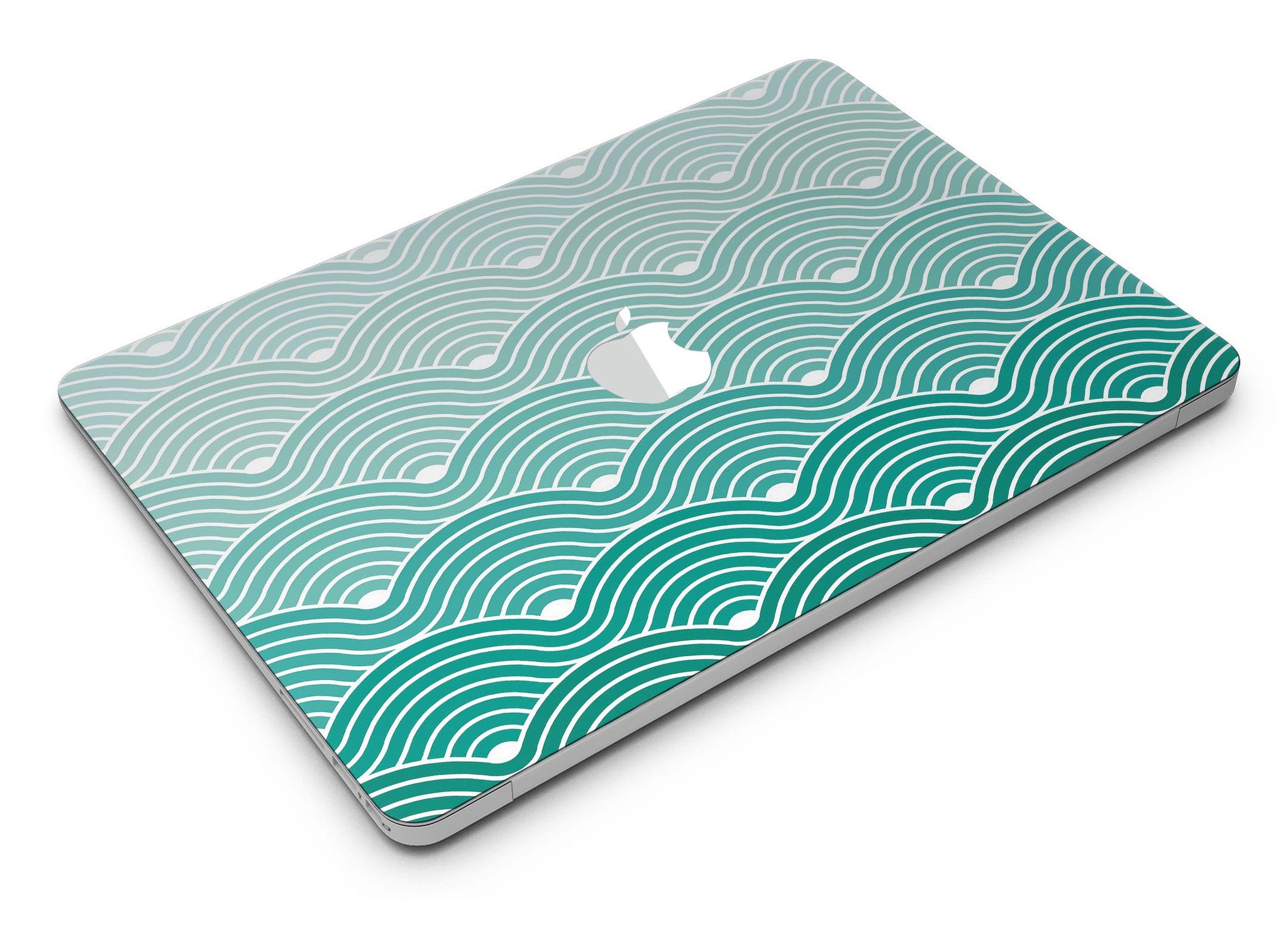 Beach Hotel Wallpaper Waves skin for MacBook Air, showcasing vibrant wave design on premium vinyl material.