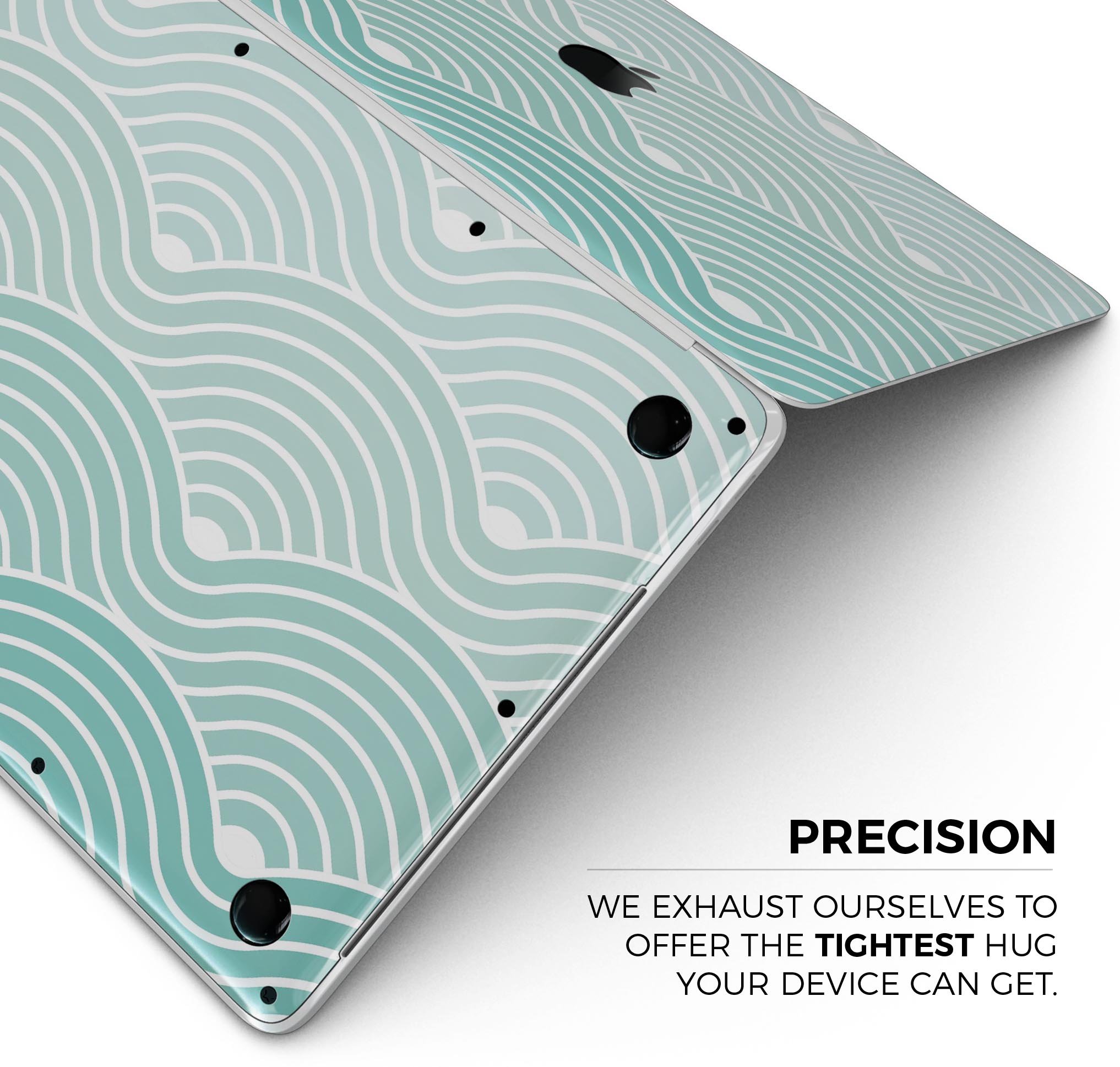 Beach Hotel Wallpaper Waves skin decal wrap kit for MacBook, showcasing vibrant wave design and premium vinyl material.