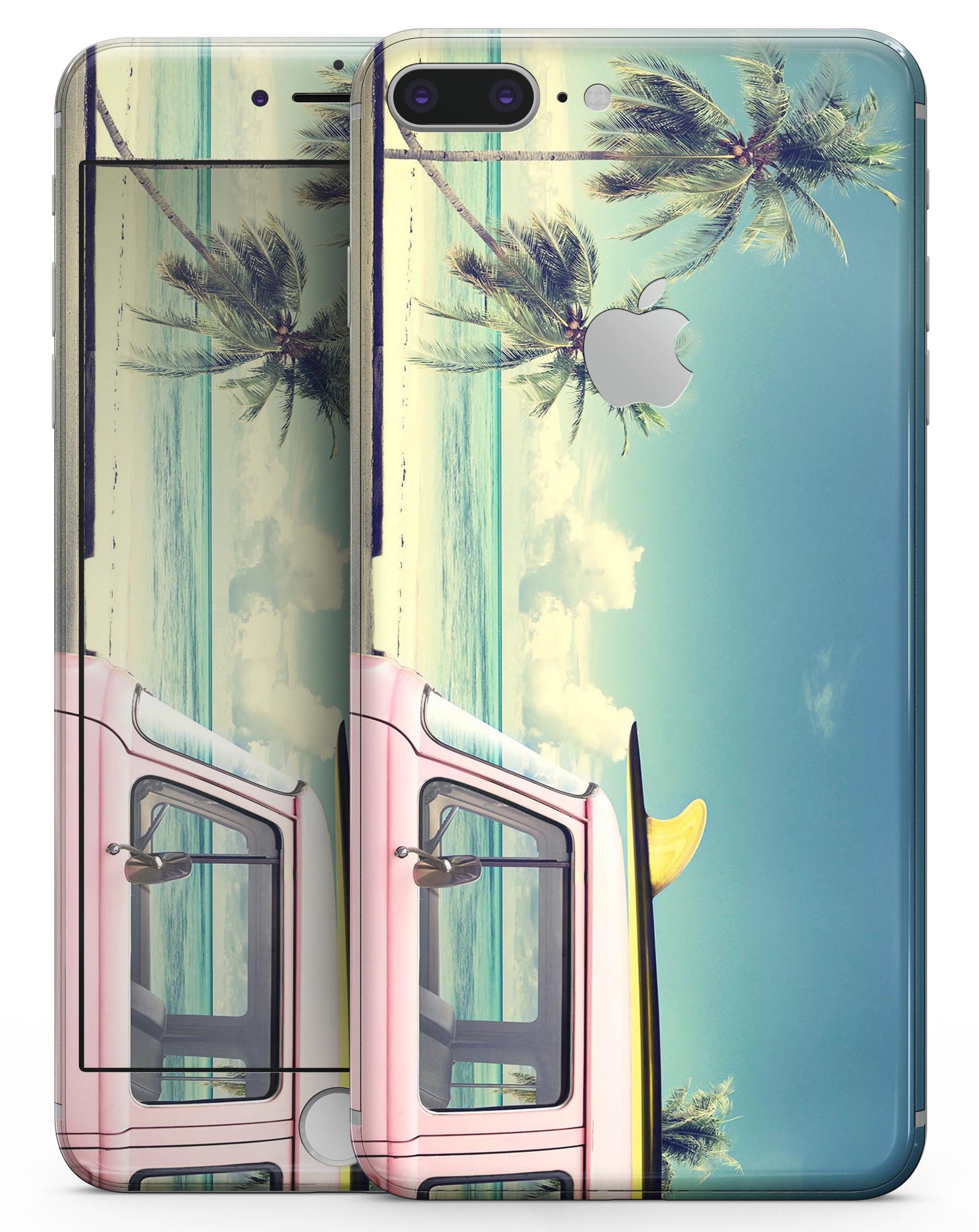 Beach Trip Skin-kit for iPhone 8 and 8 Plus, showcasing vibrant design and premium vinyl material.