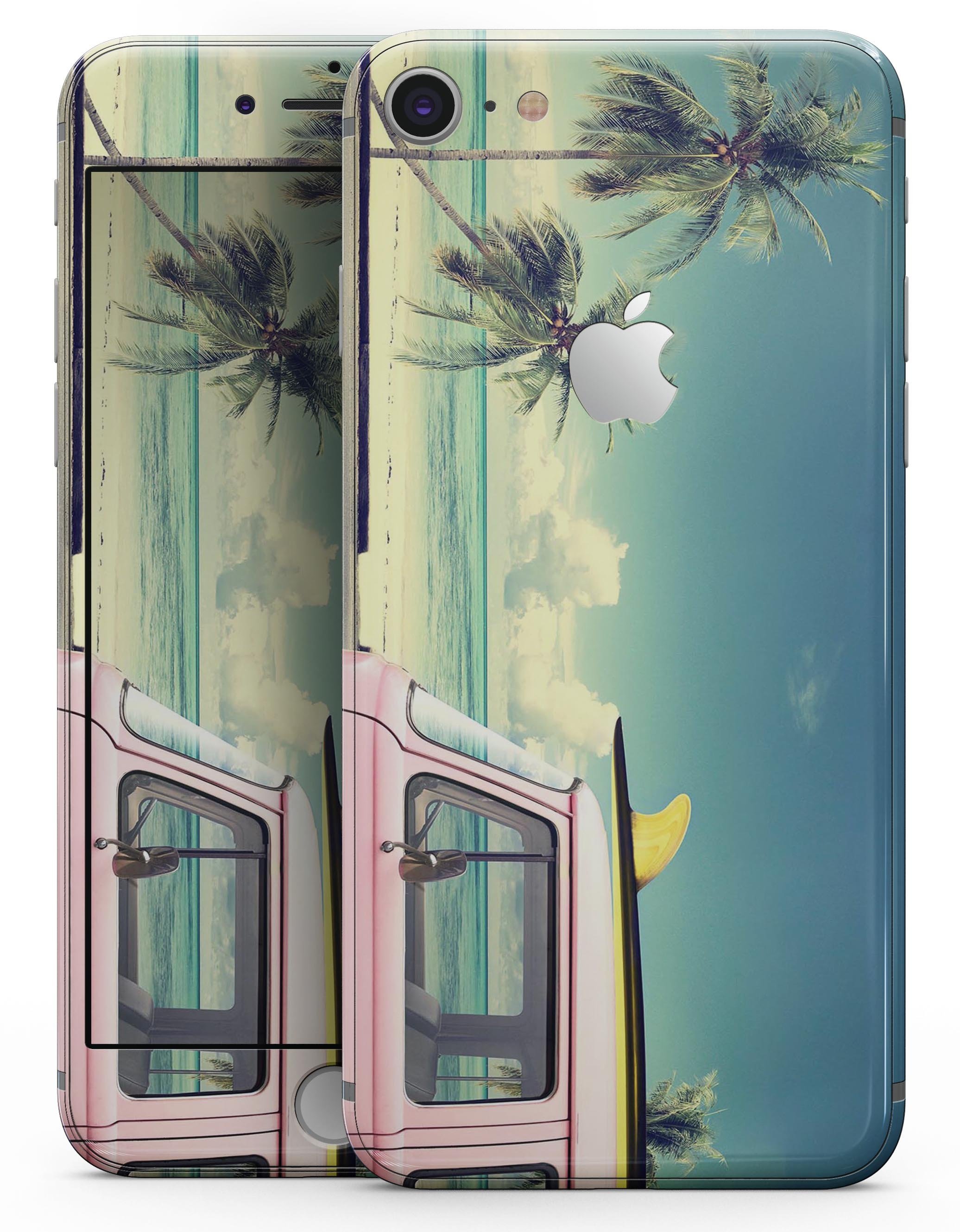 Beach Trip Skin-kit for iPhone 8 and 8 Plus, showcasing vibrant design and premium vinyl material.