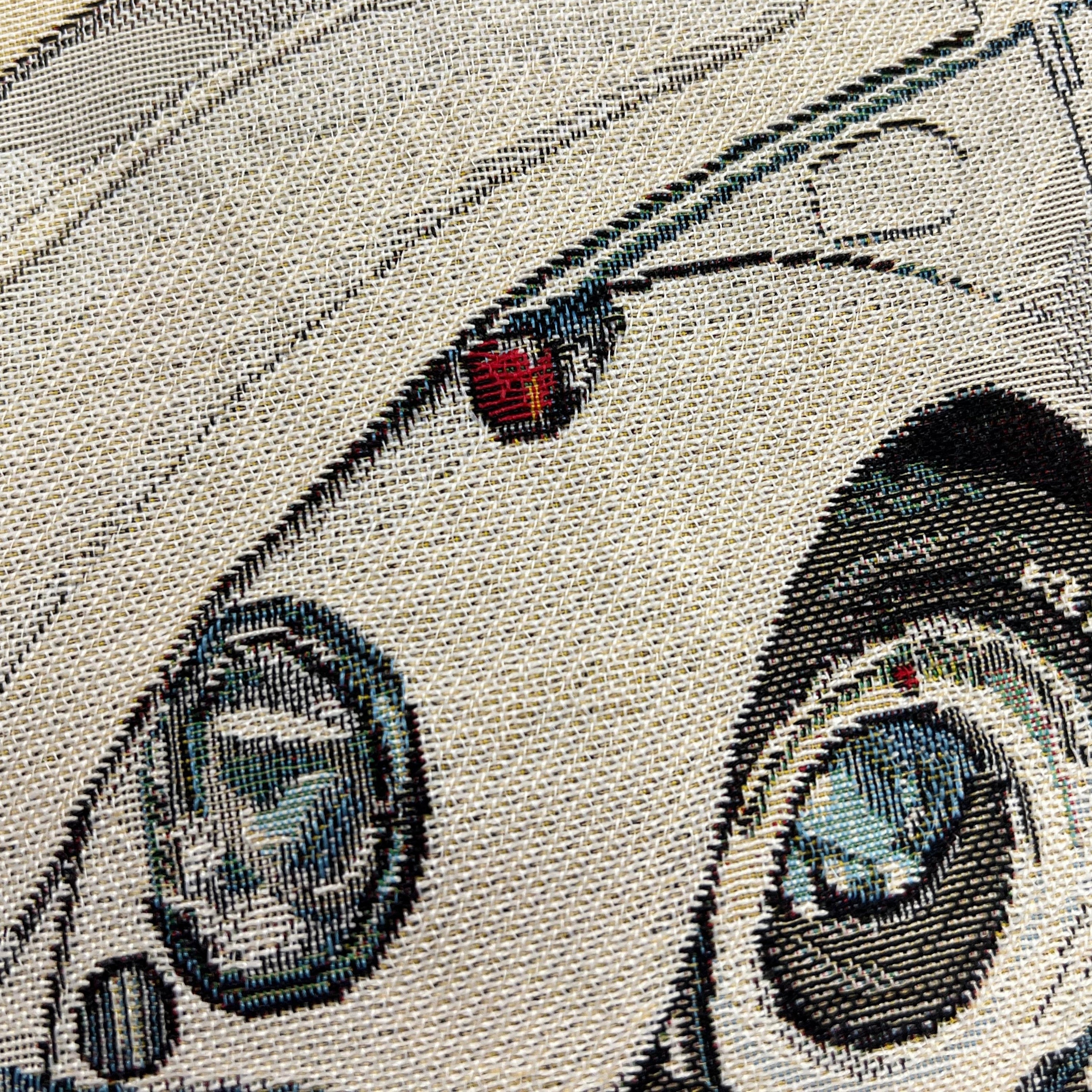 Beatle Car Panelled Cushion Cover featuring vibrant British-themed design, made from eco-friendly materials, measuring 45cm x 45cm.