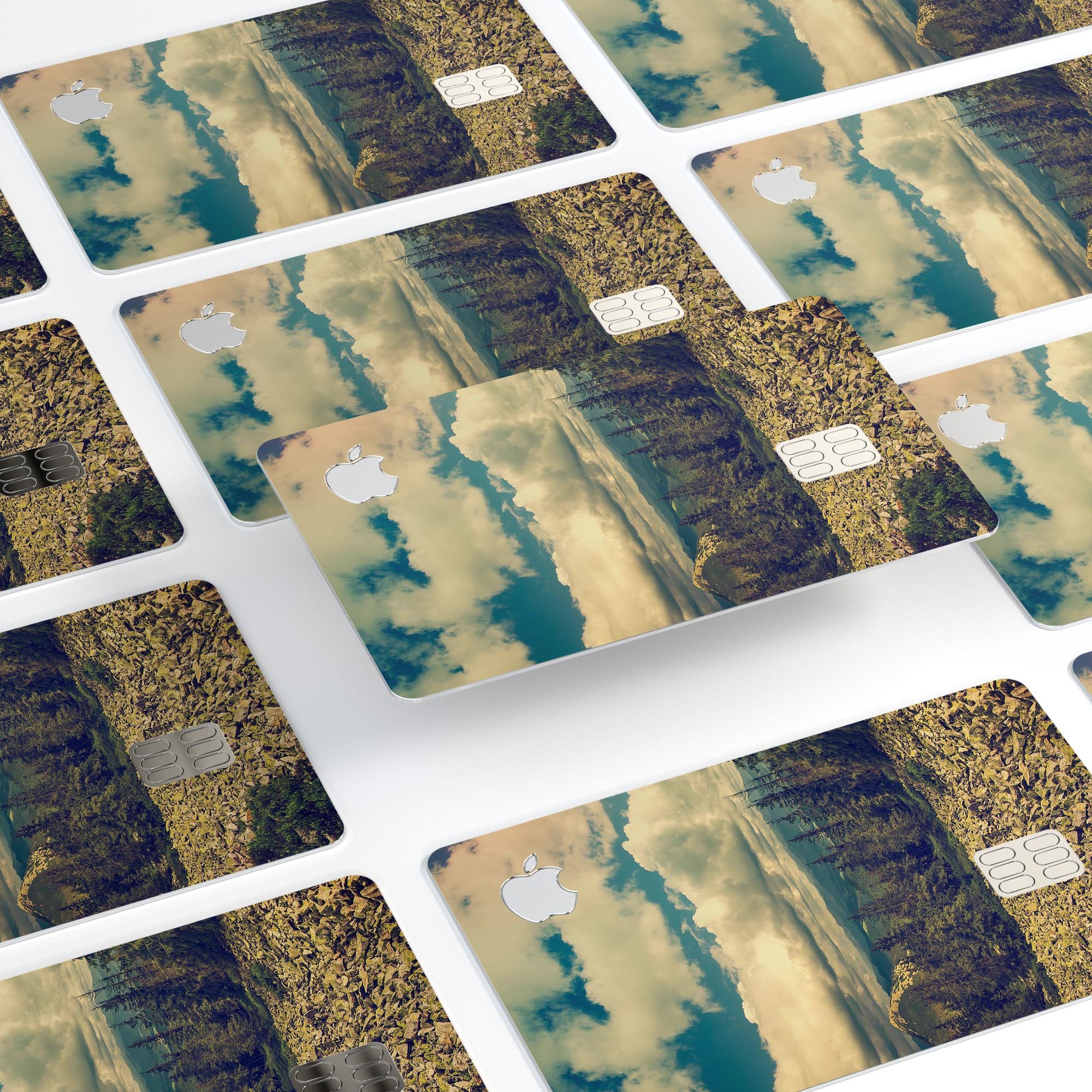 Beautiful Scenic Mountain View decal skin for Apple Card, showcasing vibrant mountain scenery on a premium protective vinyl.