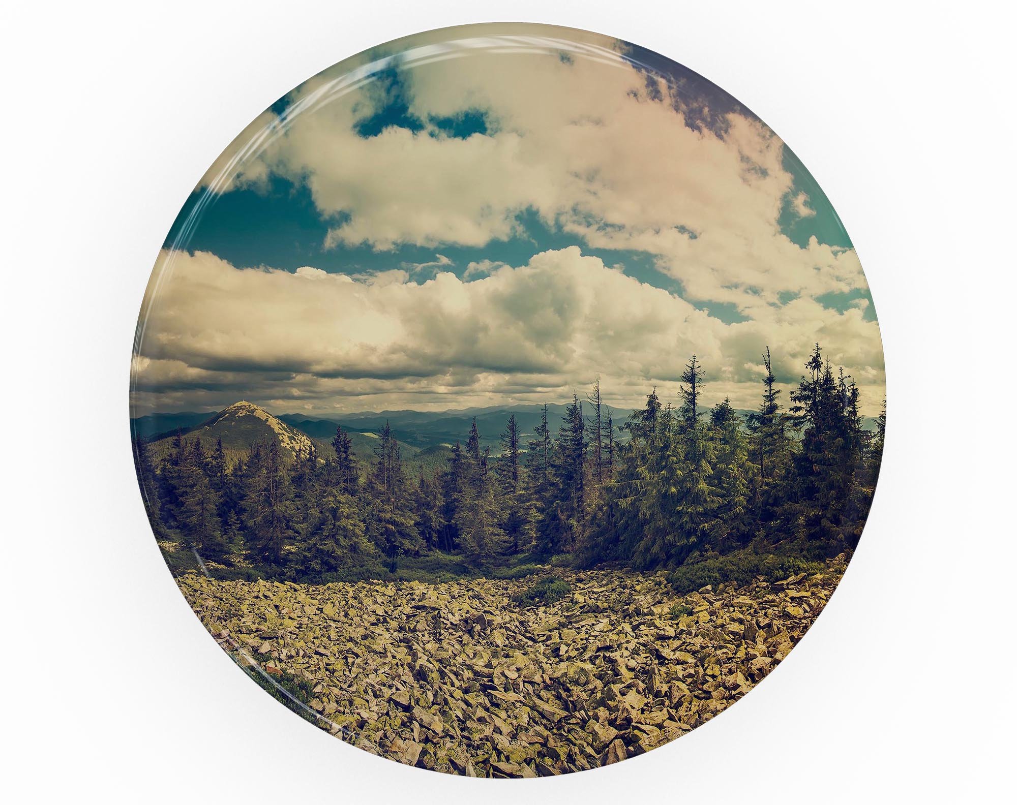 Beautiful Scenic Mountain View Skin Kit for PopSockets, showcasing a vibrant mountain landscape design on premium vinyl.
