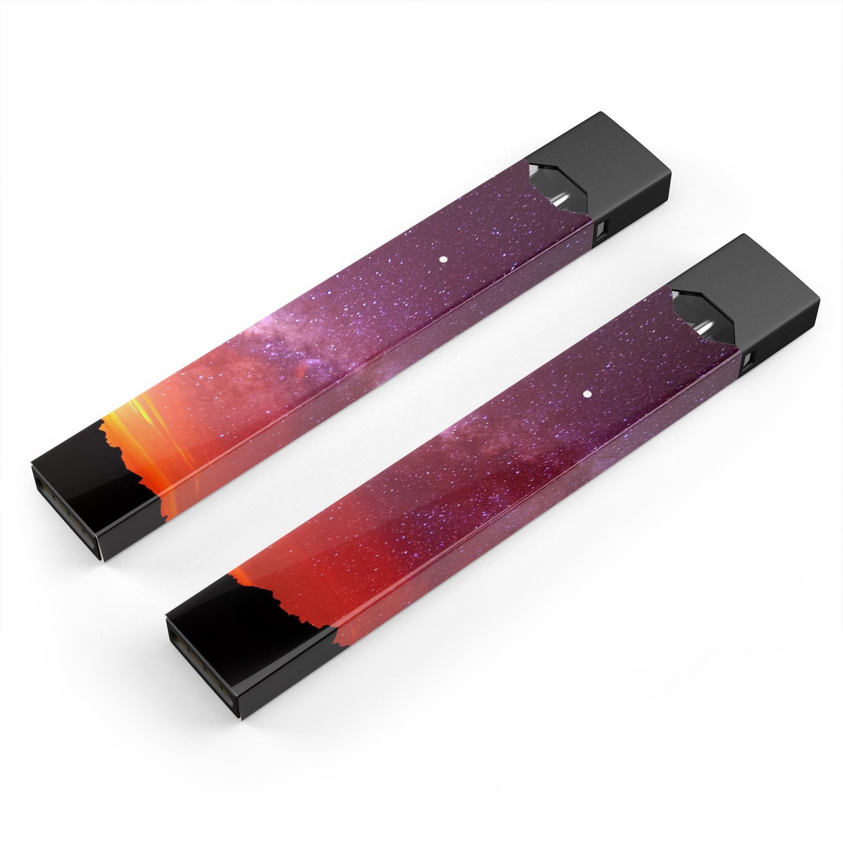 Beautiful Milky Way Sunset skin-wrap for JUUL vaping device, showcasing vibrant colors and a protective design.