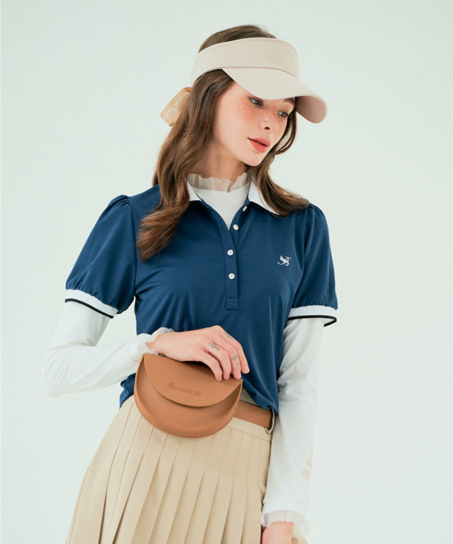 BENECIA 12 Apple Pique T-Shirt in Dark Blue, showcasing its soft fabric and stylish design.