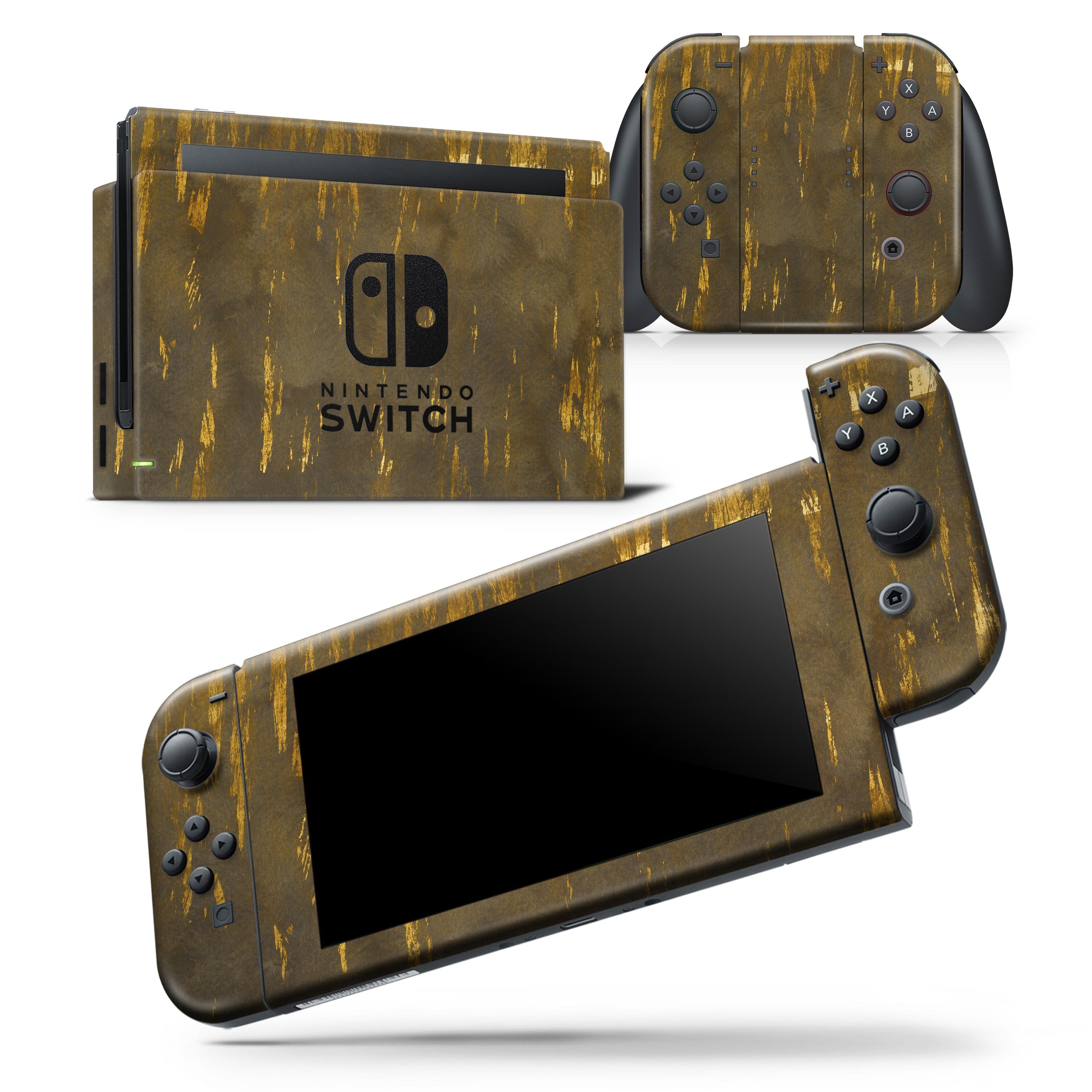 Beyond the Darkness skin wrap decal for Nintendo Switch, showcasing a golden field design that enhances the console's appearance.