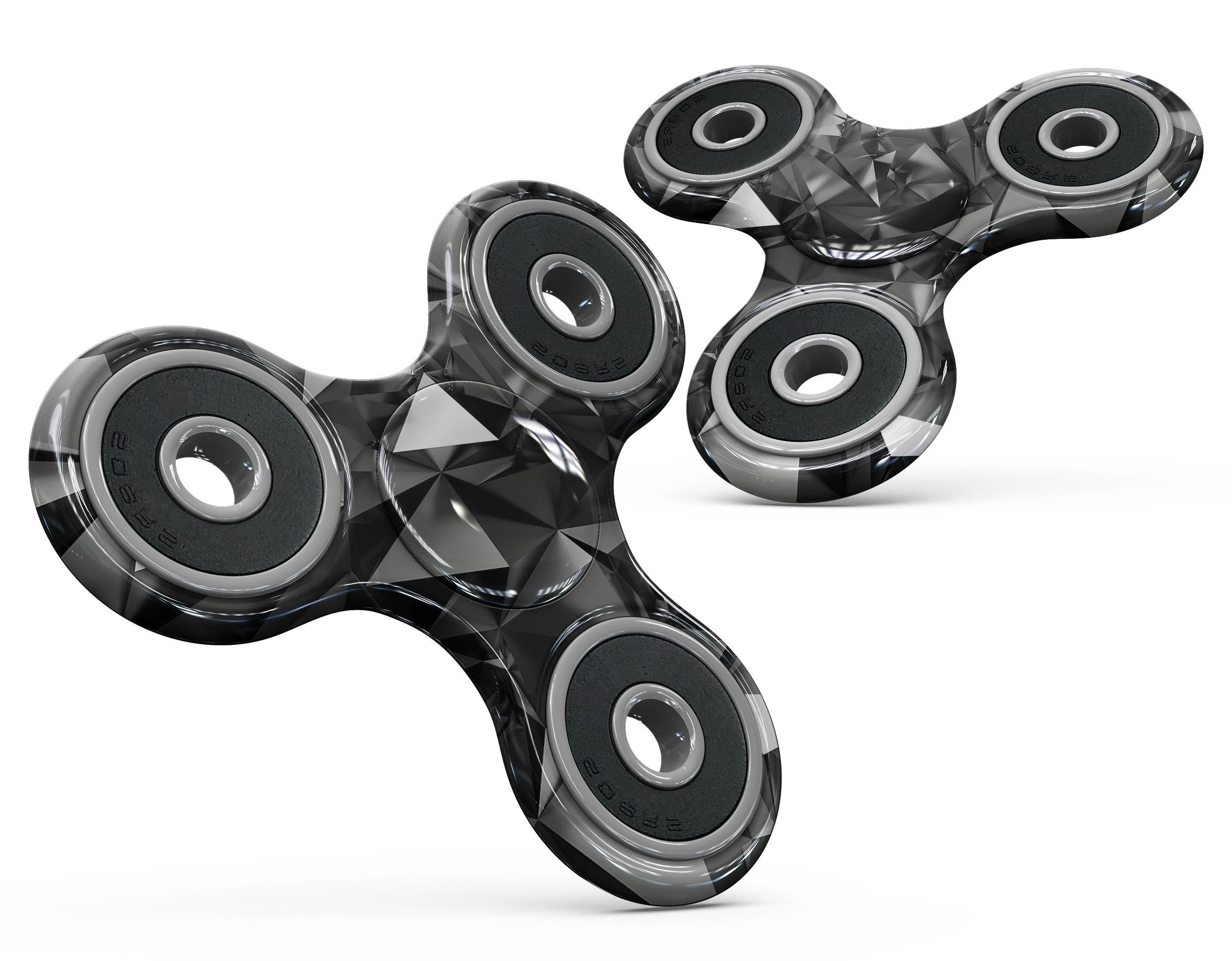 Black 3D Diamond Surface Full-Body Skin-Kit for fidget spinner, showcasing its textured design and premium vinyl material.