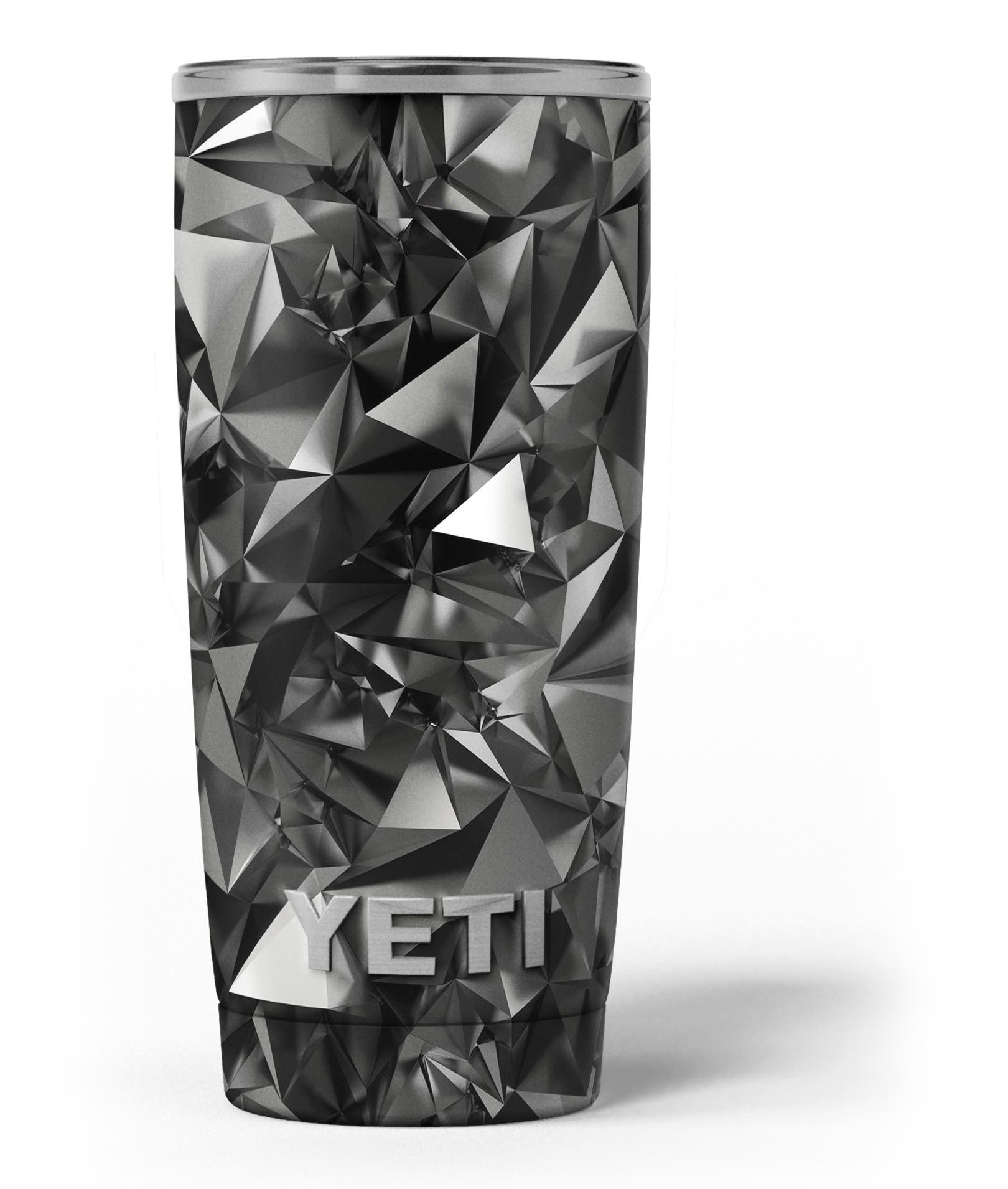 Black 3D Diamond Surface skin decal vinyl wrap kit for Yeti Coolers, showcasing its sleek design and premium quality.