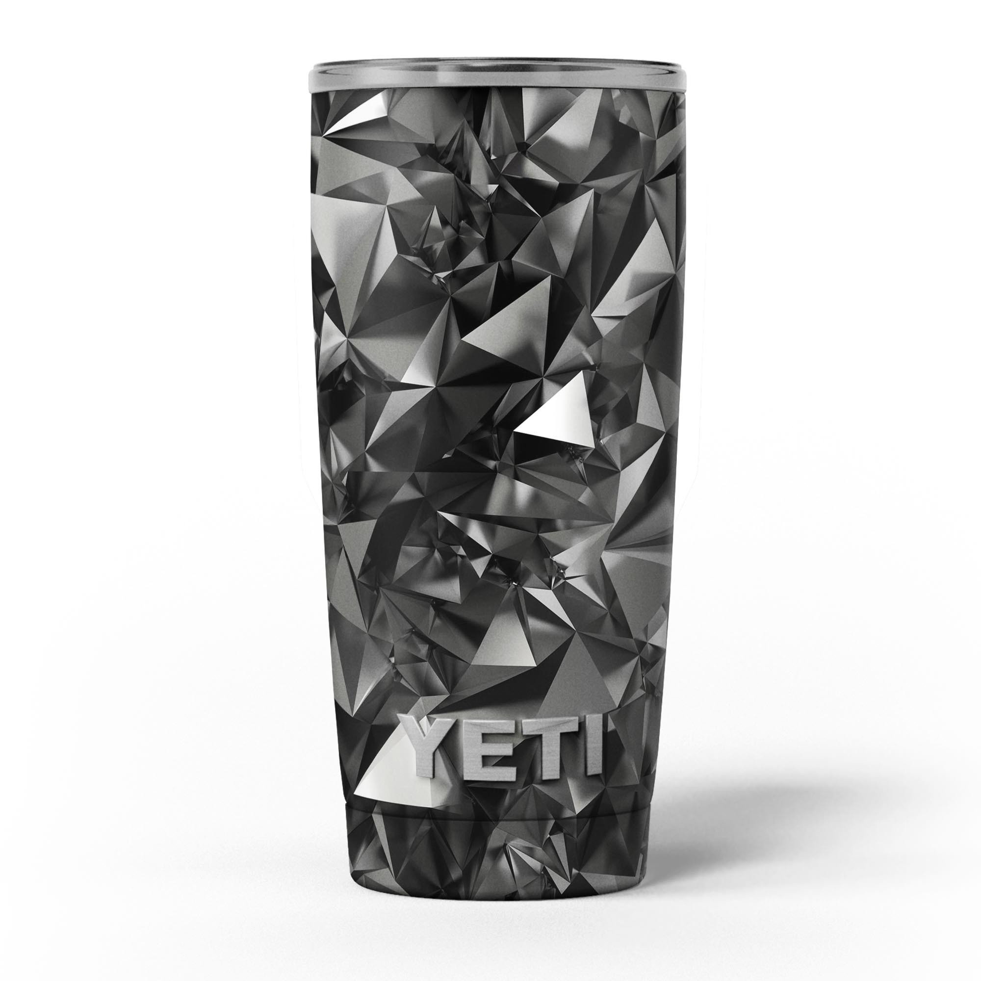 Black 3D Diamond Surface skin decal vinyl wrap kit for Yeti Coolers, showcasing its sleek design and premium quality.