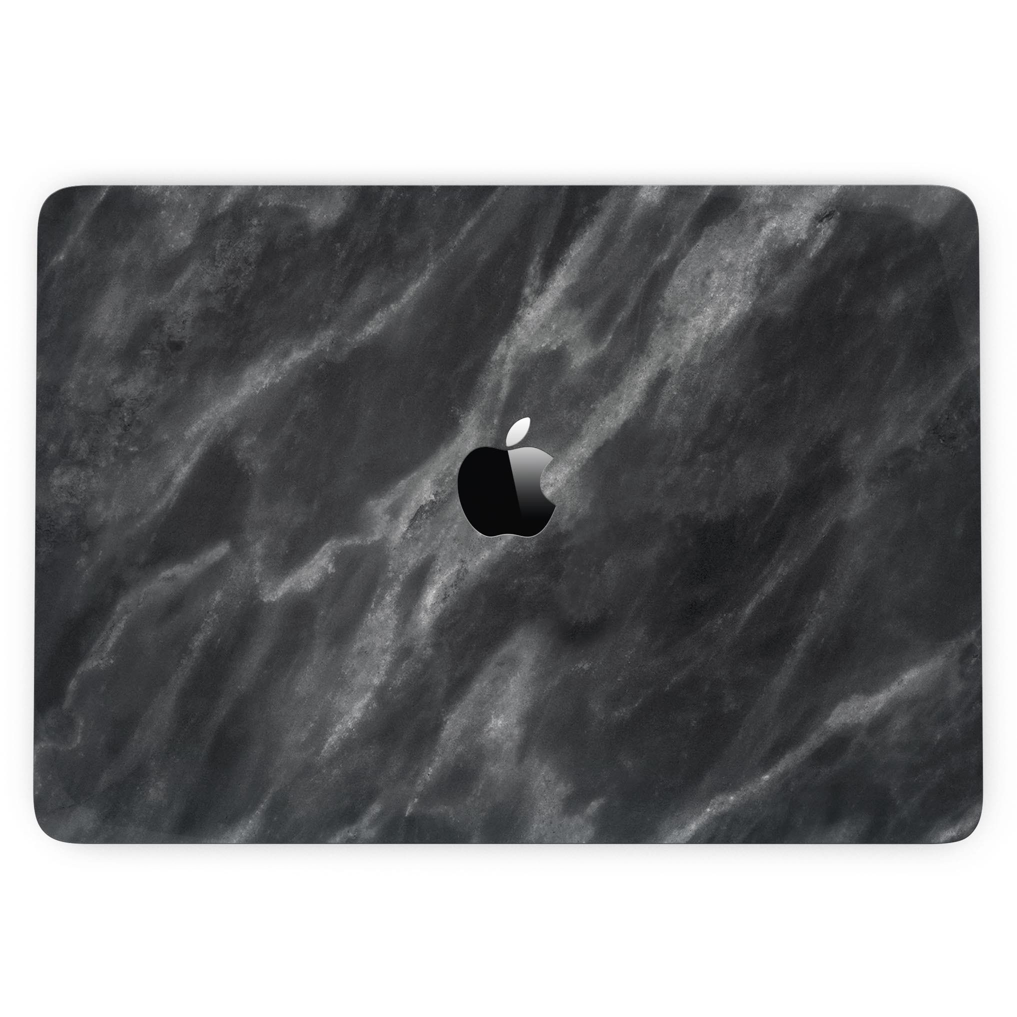 Black and Chalky White Marble skin for 13" MacBook Pro without Touch Bar, showcasing a stylish design that protects the device.