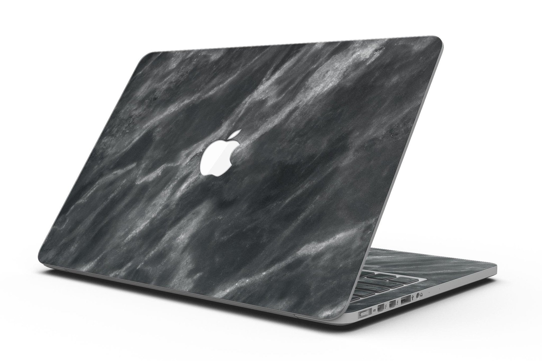 Black and Chalky White Marble skin for MacBook Pro with Retina Display, showcasing a stylish design that protects the device.