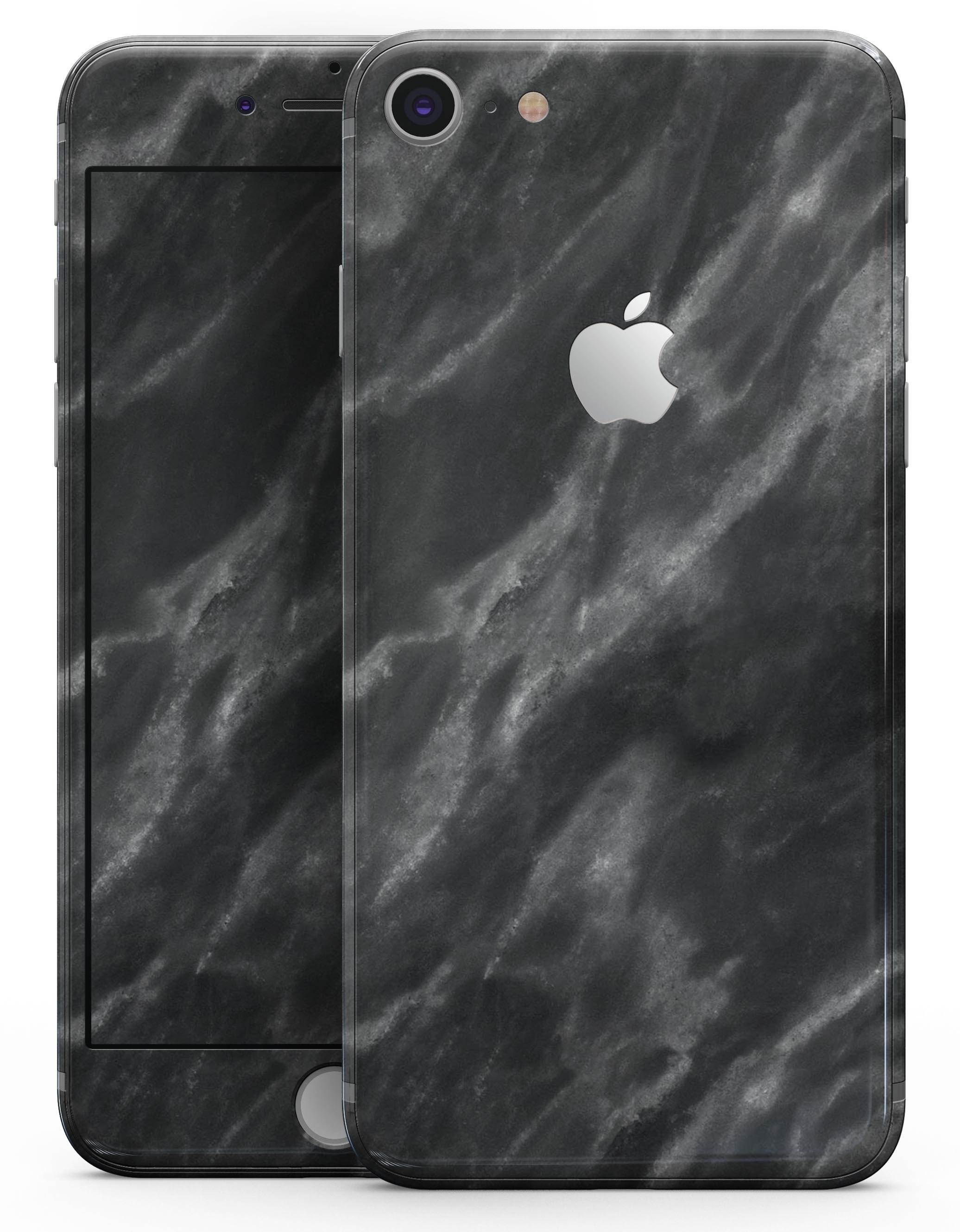 Black and Chalky White Marble skin for iPhone 8 and 8 Plus, showcasing a stylish design with a premium vinyl finish.
