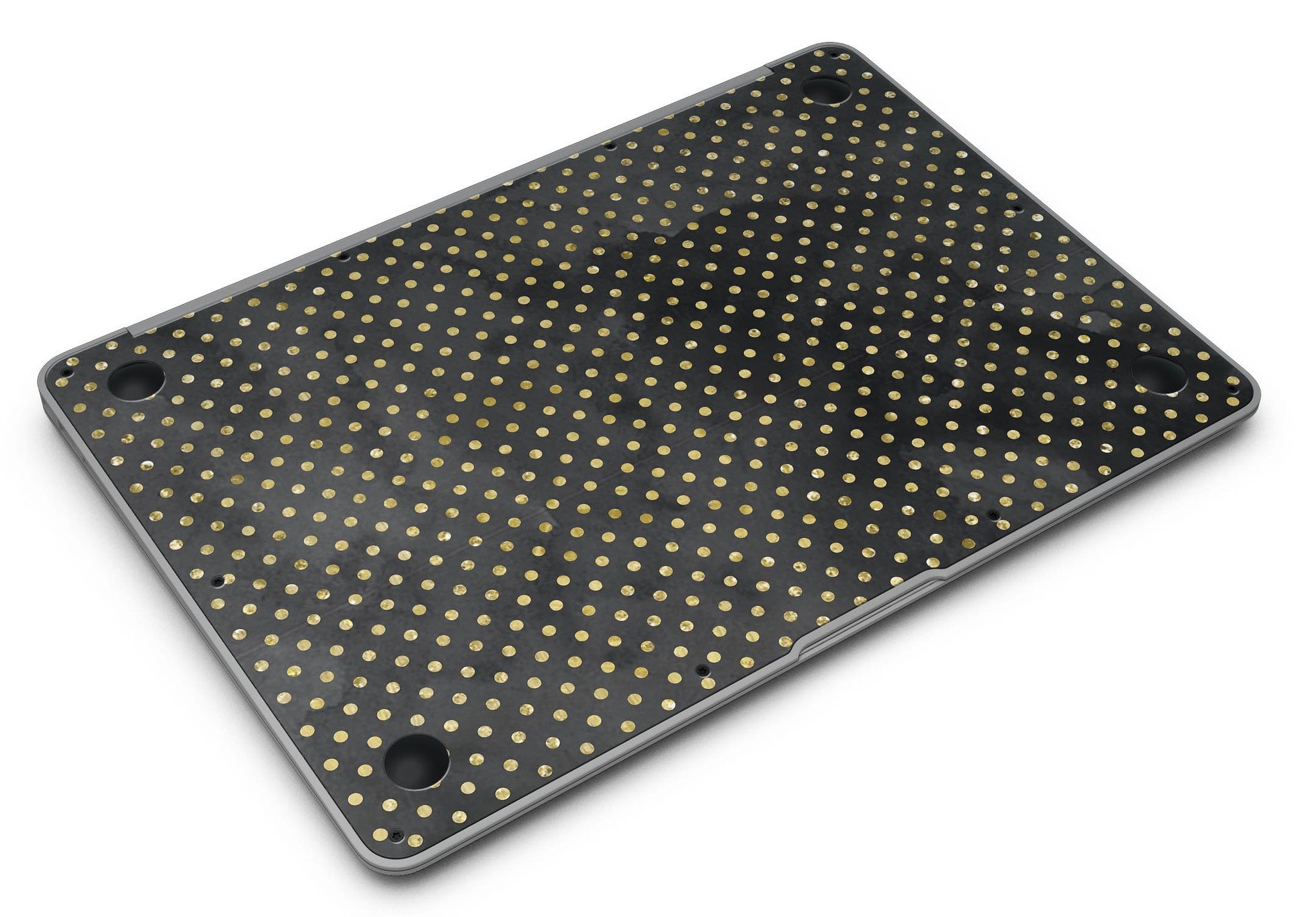 Black and Gold Watercolor Polka Dots skin for MacBook Air, showcasing a stylish design with polka dots on a sleek surface.