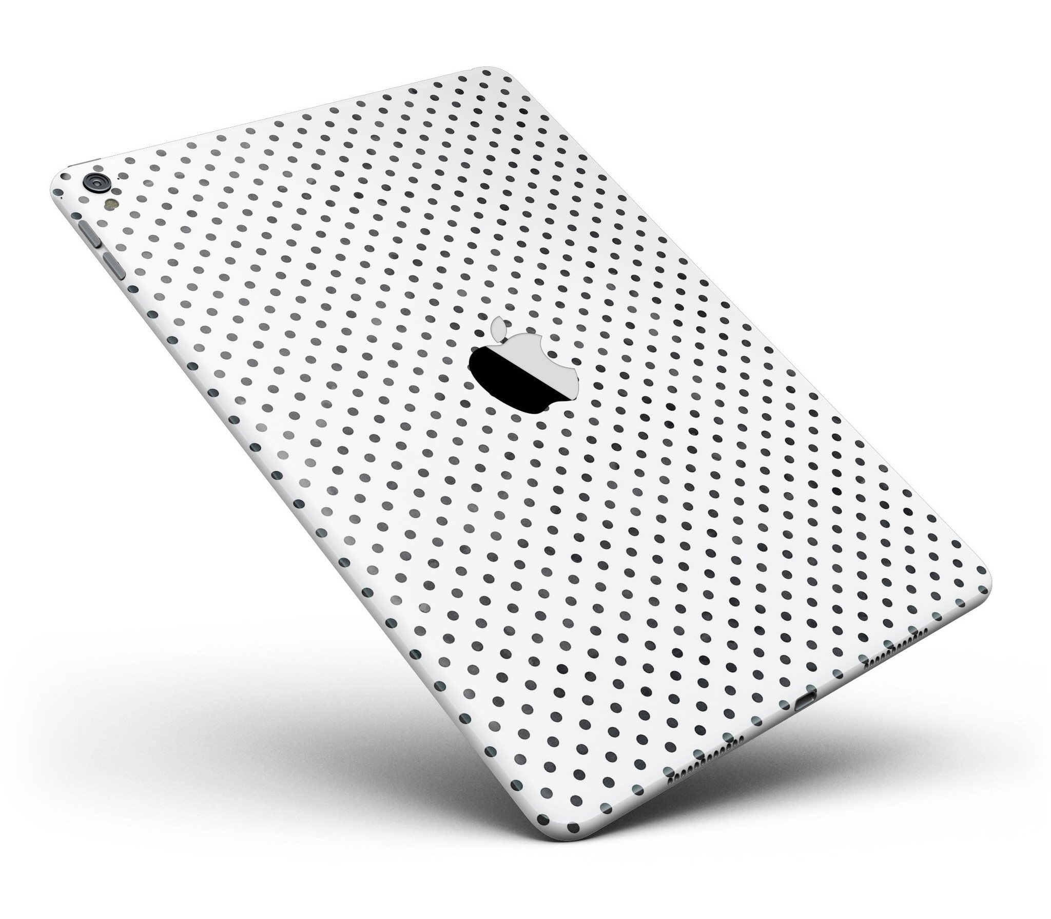 Black and gray fade polka dots full body skin for iPad Pro, showcasing a stylish design that protects the device.