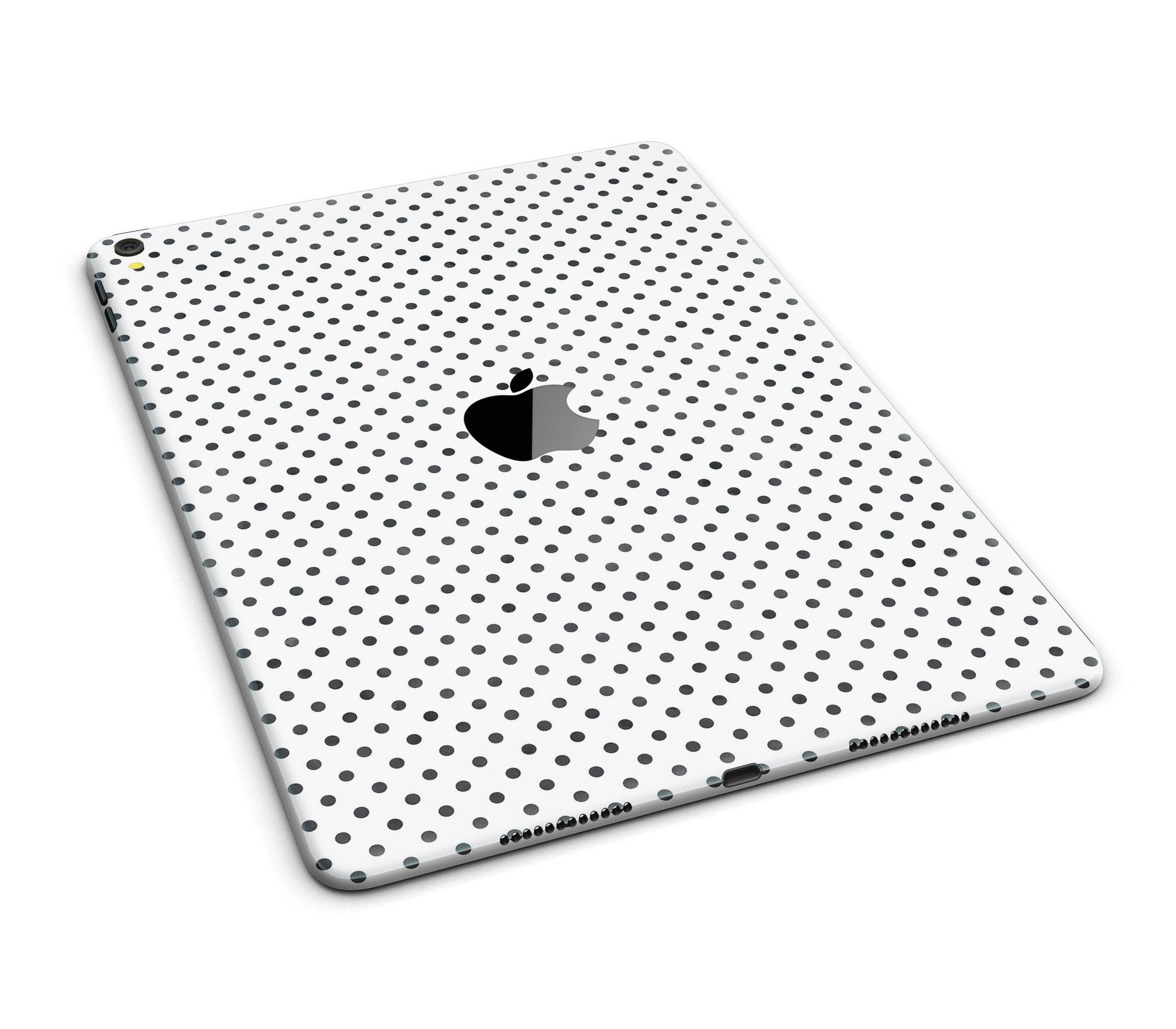 Black and gray fade polka dots full body skin for iPad Pro, showcasing a stylish design that protects the device.
