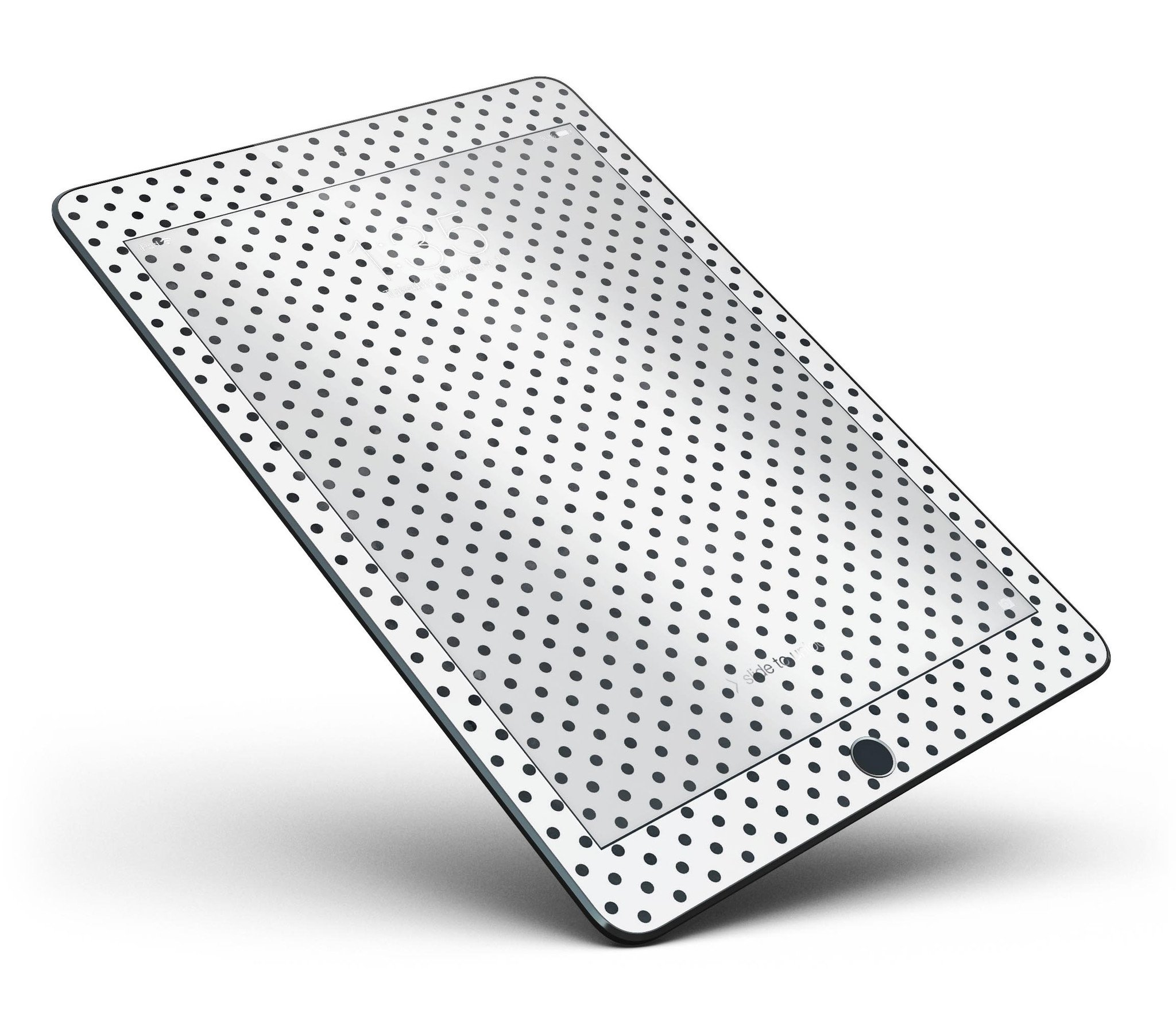 Black and gray fade polka dots full body skin for iPad Pro, showcasing a stylish design that protects the device.