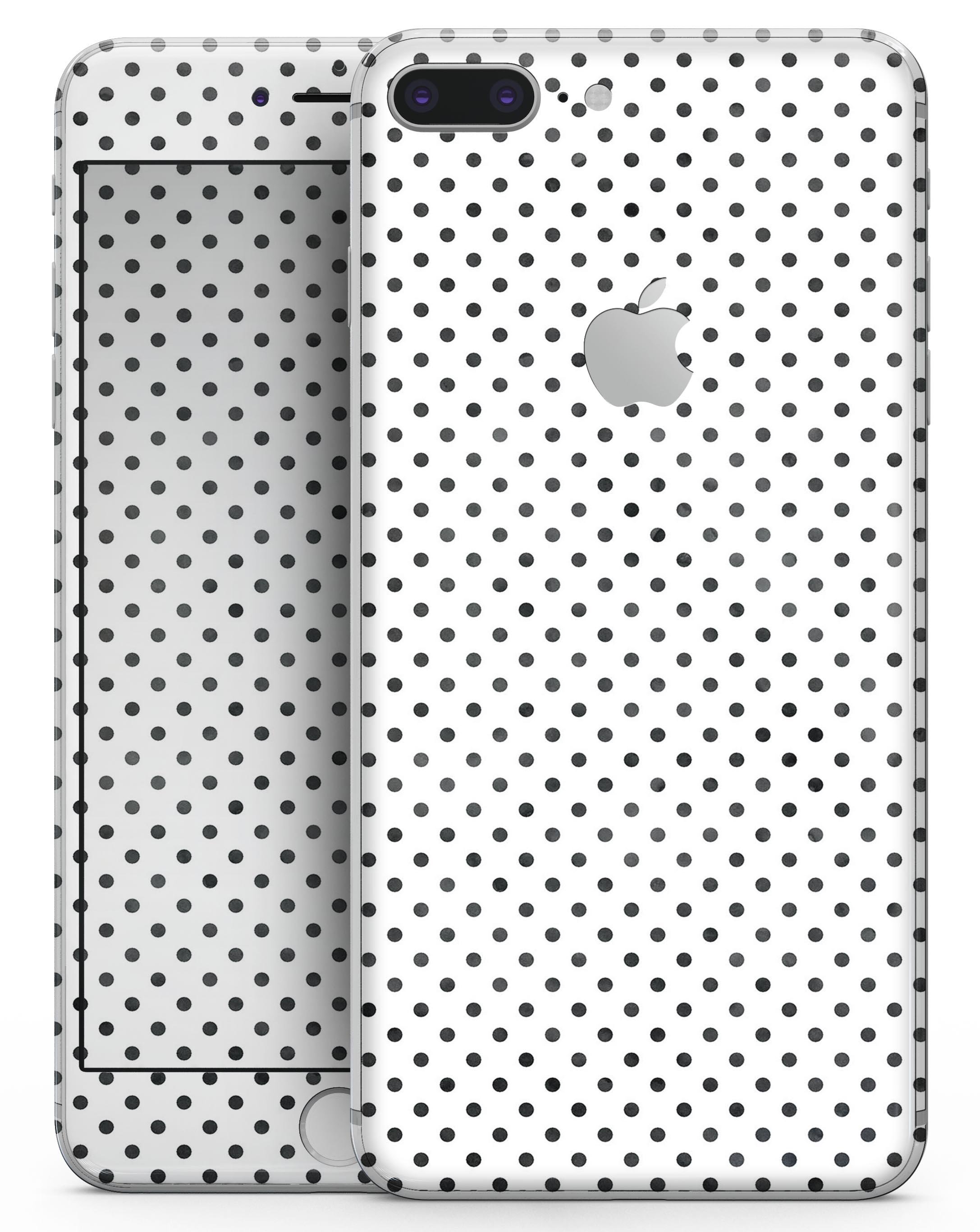 Black and gray fade polka dots skin for iPhone 8 or 8 Plus, showcasing a stylish design that enhances the device's appearance.