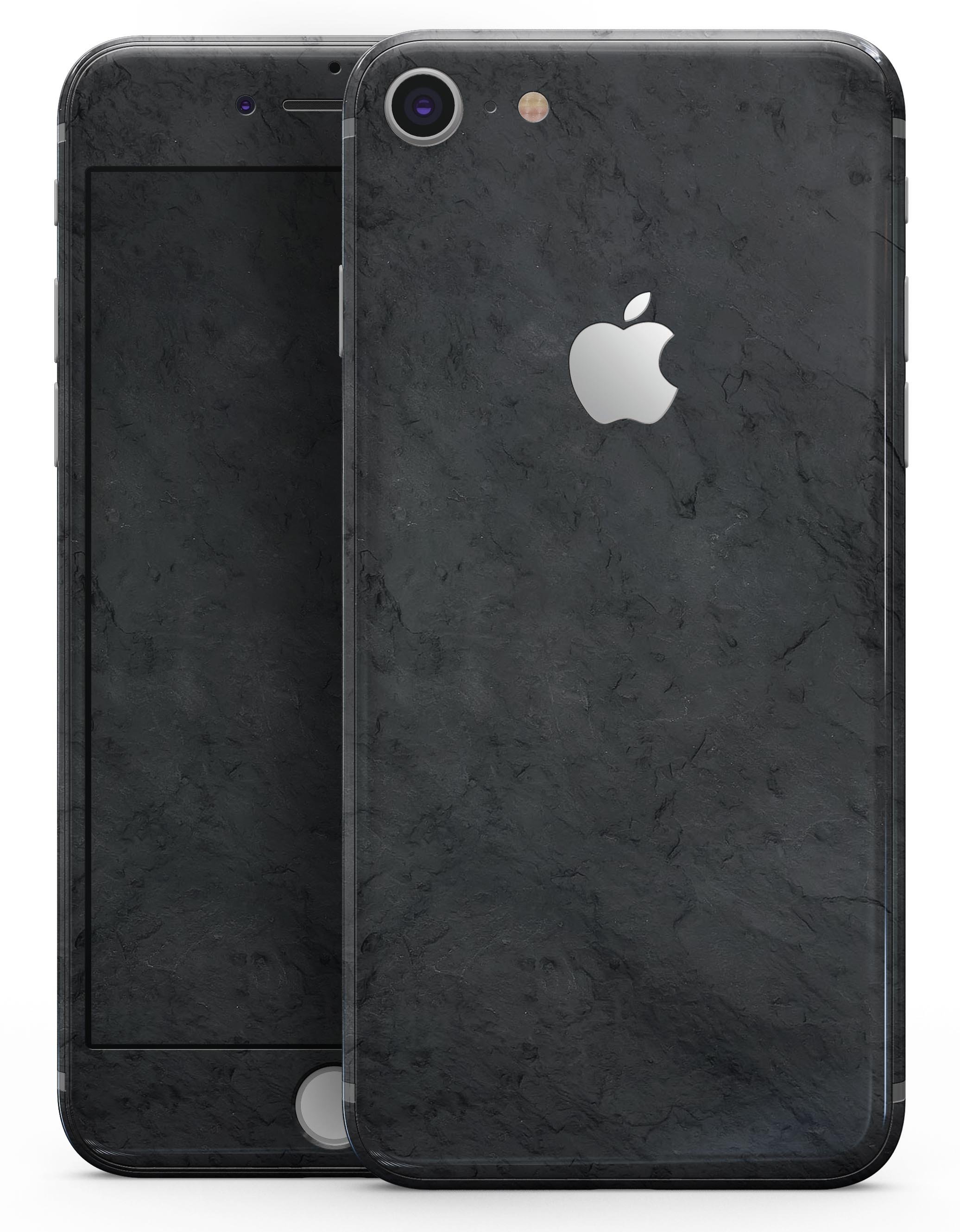 Black and gray textured skin for iPhone 8 and 8 Plus, showcasing a stylish design that enhances device appearance.