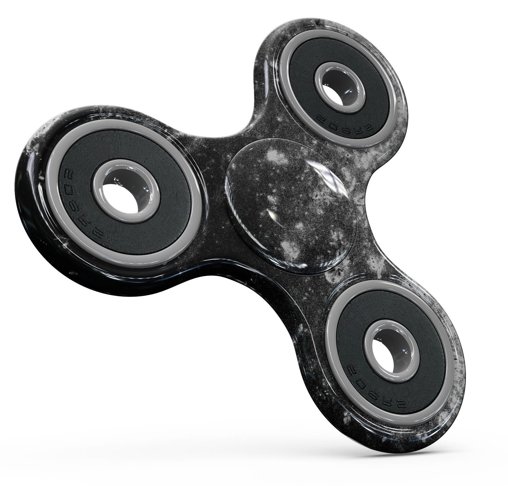 Black and white grungy marble surface skin for fidget spinner, showcasing a stylish and durable design.