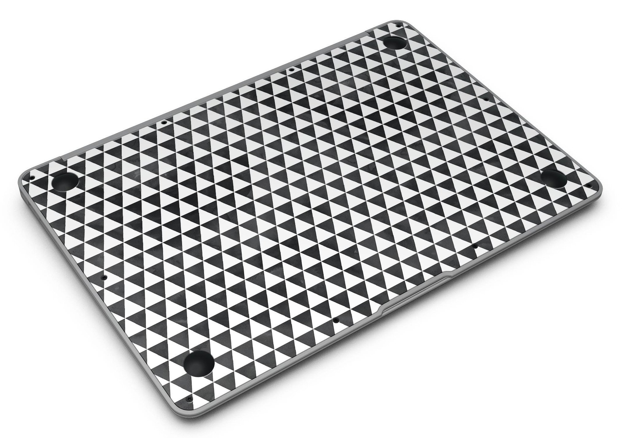 Black and white watercolor triangle pattern skin for MacBook Air, showcasing a stylish design that fits perfectly on the device.