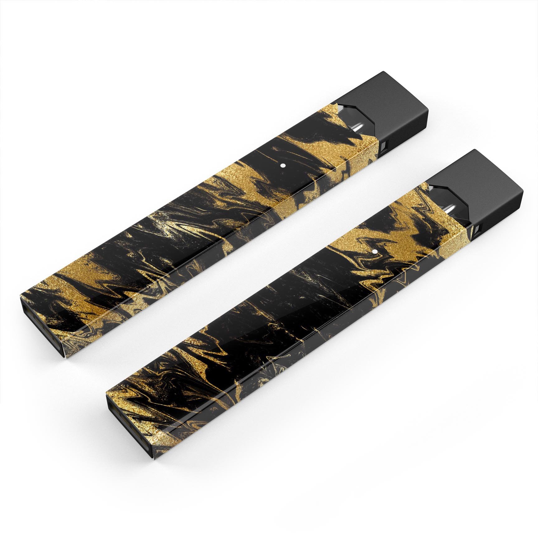 Black & Gold Marble Swirl V5 skin wrap for JUUL device, showcasing a stylish marble design with premium finish.