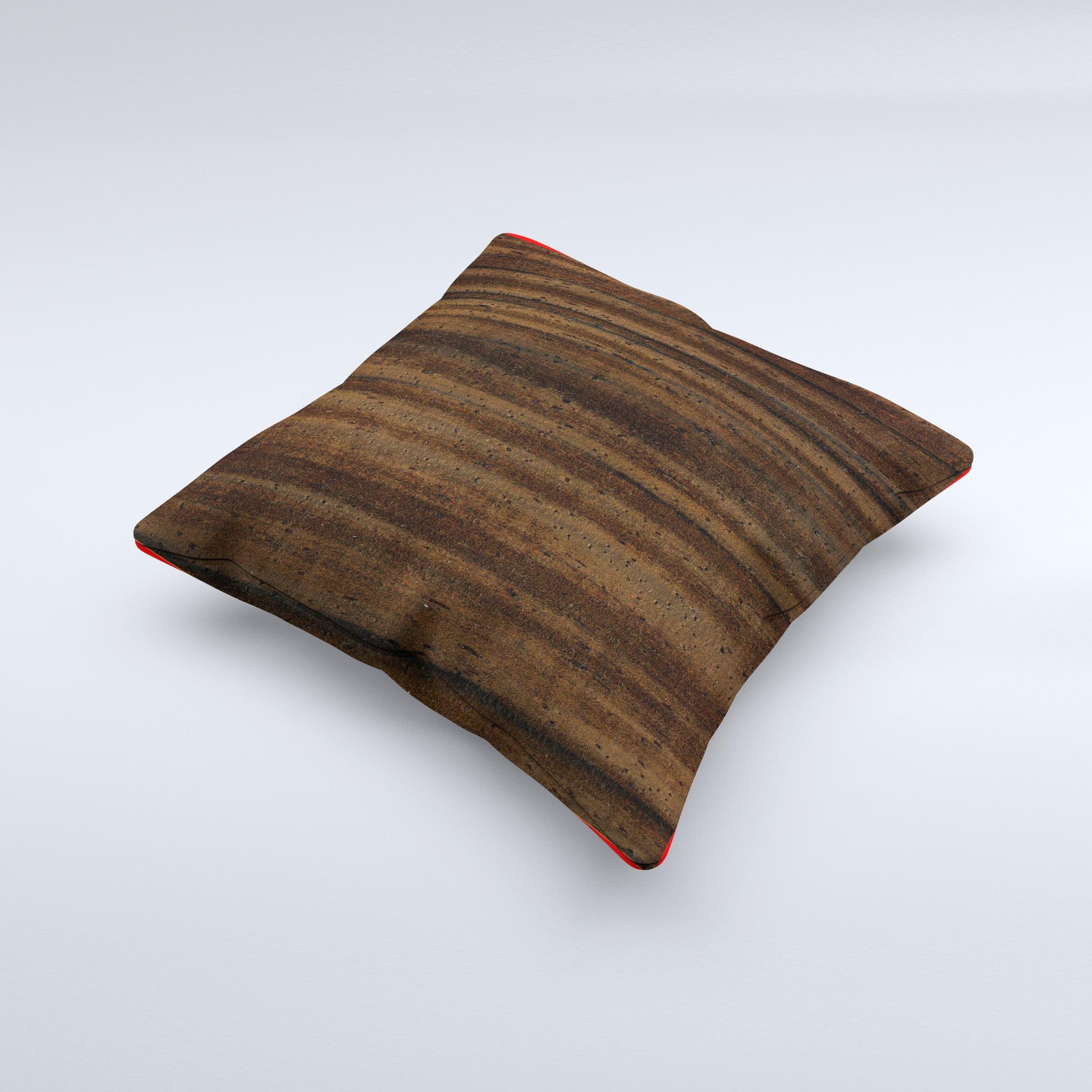 Black Grained Walnut Wood Ink-Fuzed Decorative Throw Pillow showcasing unique handcrafted design and high-quality materials.