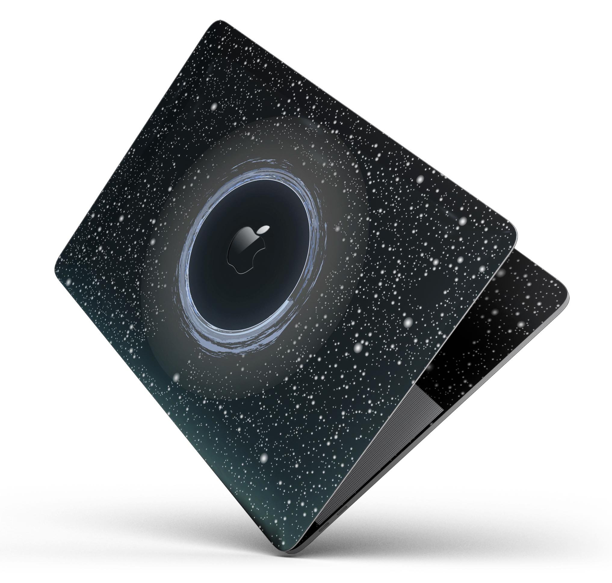 Black Hole Skin Decal Wrap Kit for Apple MacBook, showcasing a sleek design and premium vinyl material.