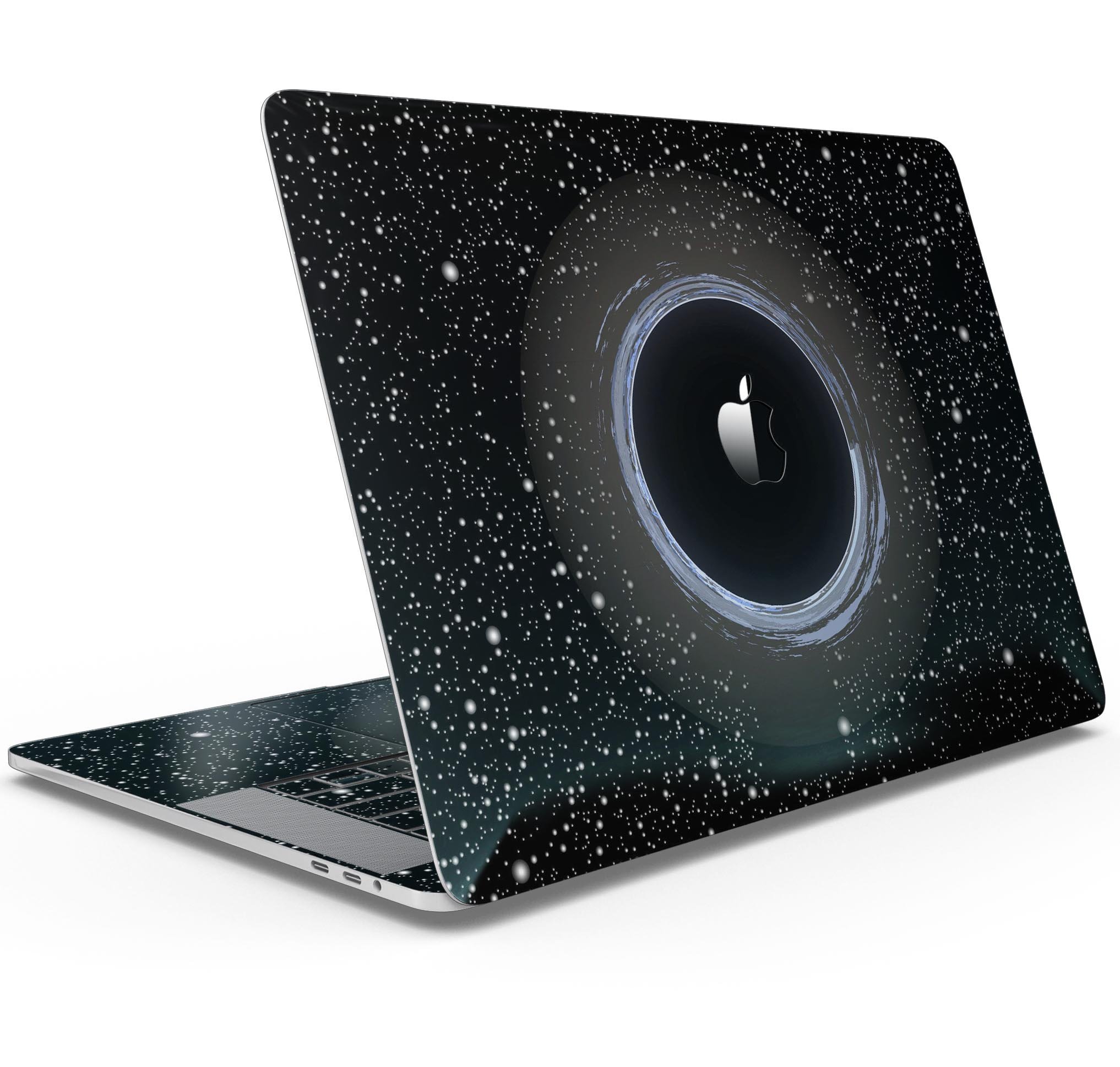 Black Hole Skin Decal Wrap Kit for Apple MacBook, showcasing a sleek design and premium vinyl material.
