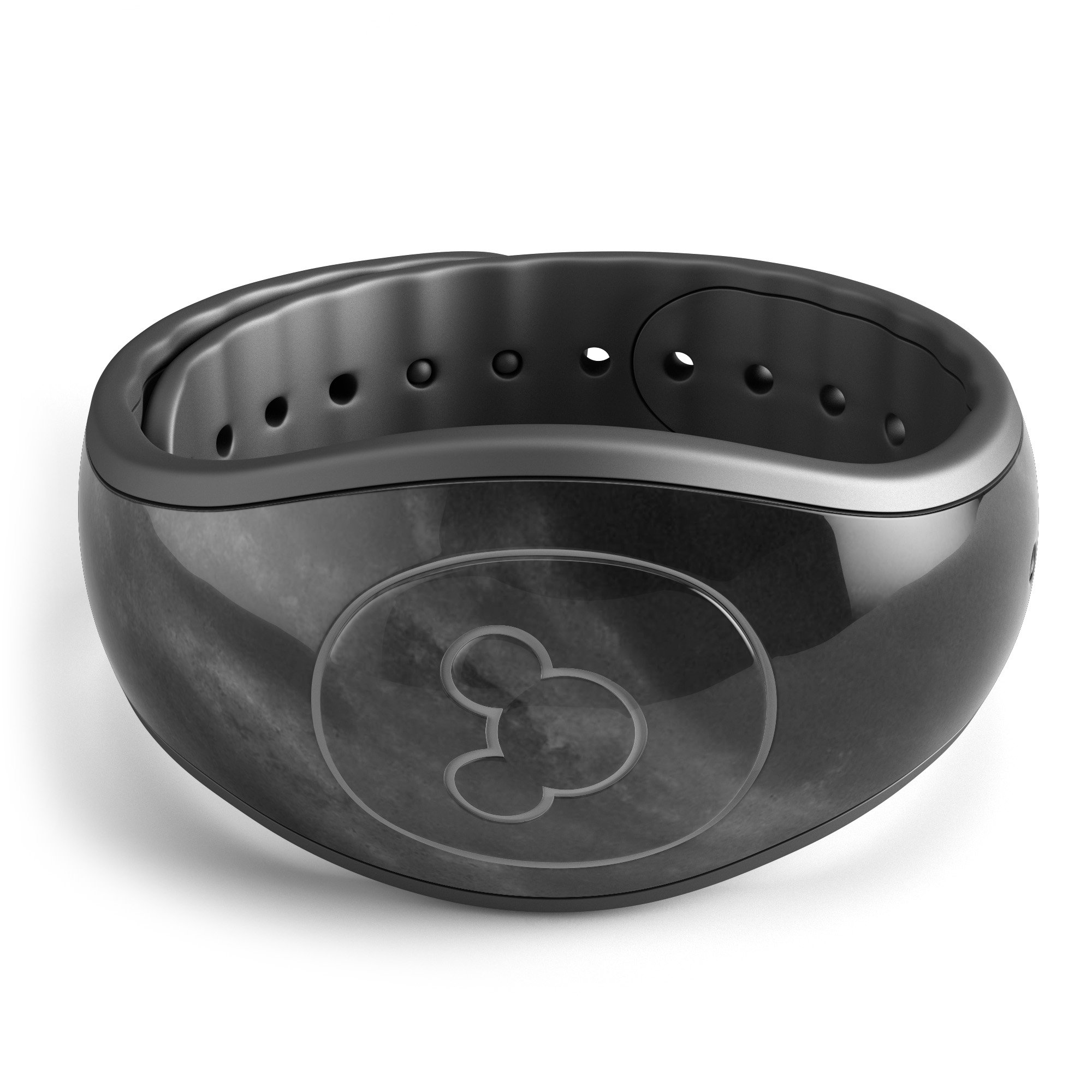 Black Marble Surface Decal Skin Wrap Kit for Disney Magic Band, showcasing a stylish marble design.