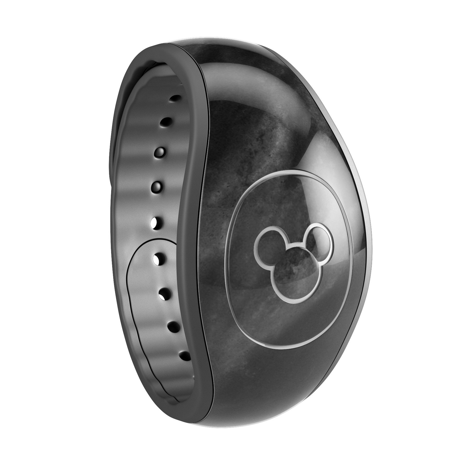Black Marble Surface Decal Skin Wrap Kit for Disney Magic Band, showcasing a stylish marble design.