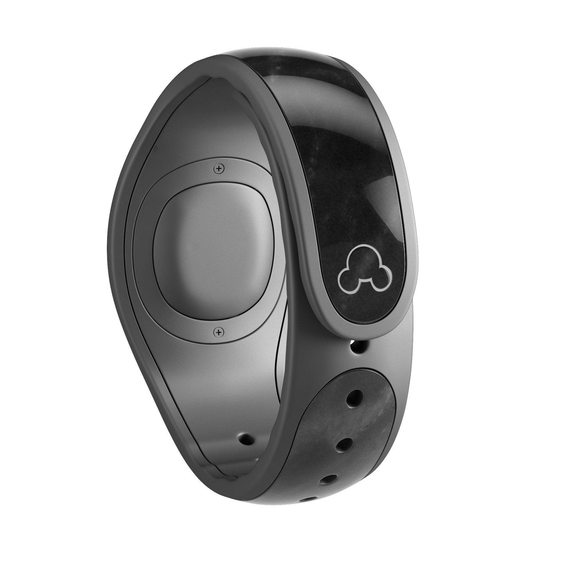 Black Marble Surface Decal Skin Wrap Kit for Disney Magic Band, showcasing a stylish marble design.