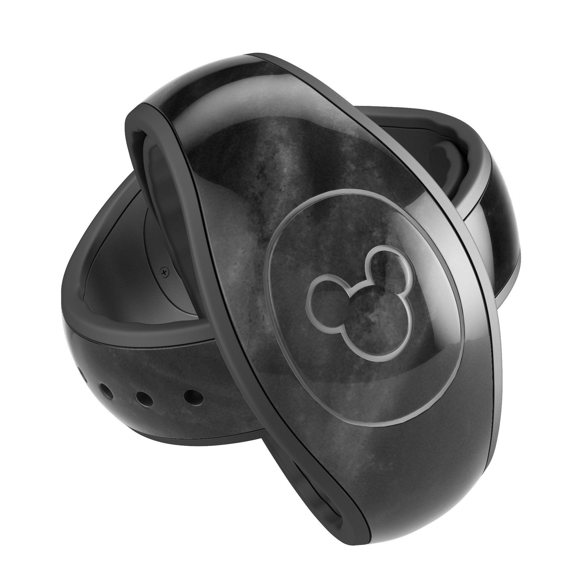 Black Marble Surface Decal Skin Wrap Kit for Disney Magic Band, showcasing a stylish marble design.
