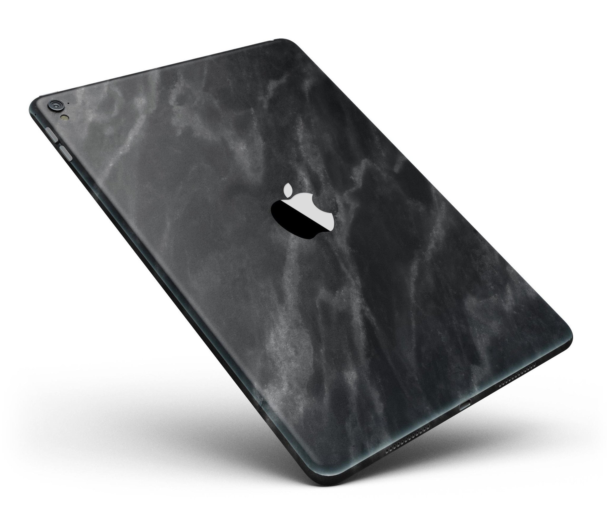 Black Marble Surface Full Body Skin for iPad Pro, showcasing a sleek design and premium vinyl material.