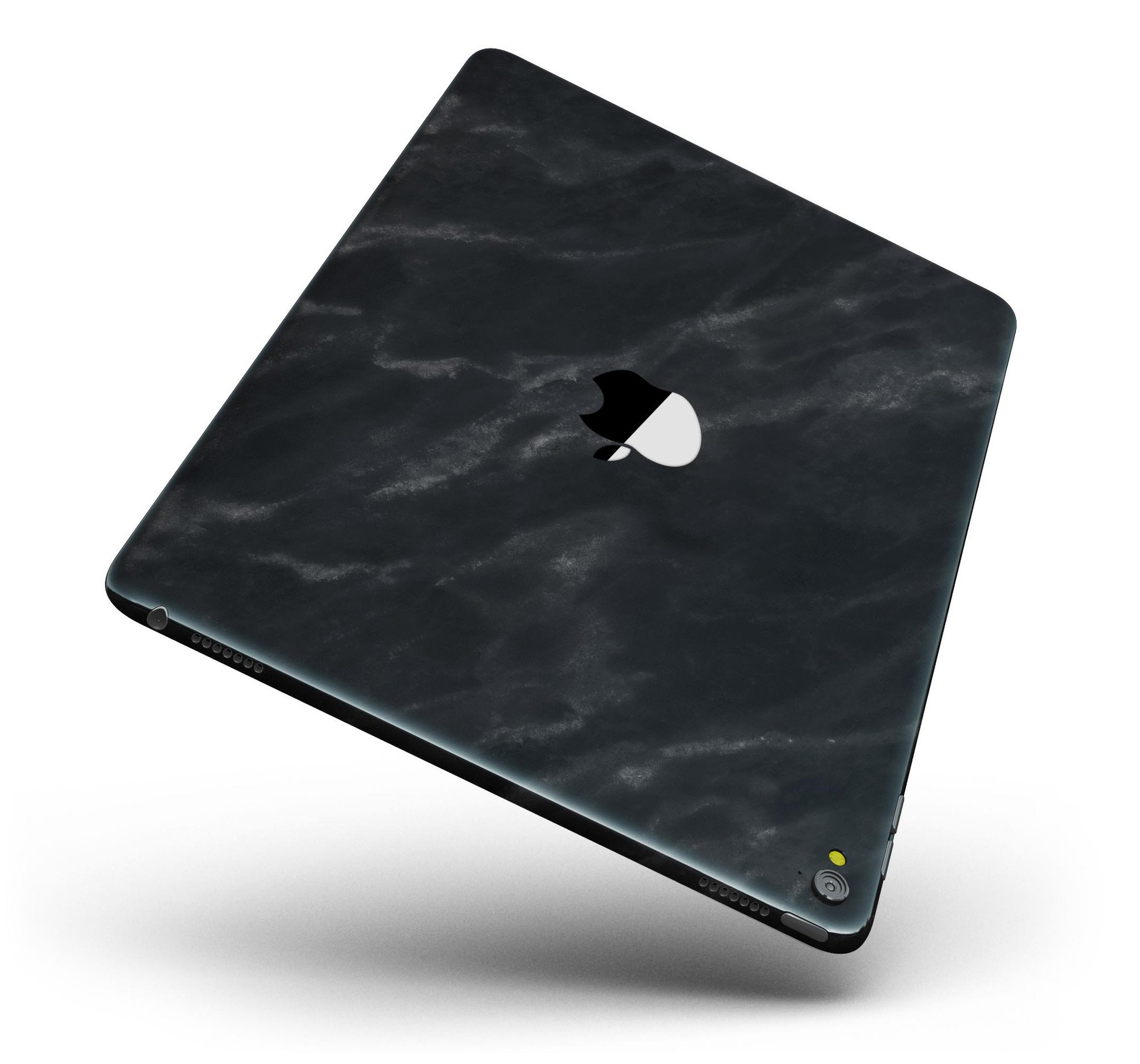 Black Marble Surface Full Body Skin for iPad Pro, showcasing a sleek design and premium vinyl material.