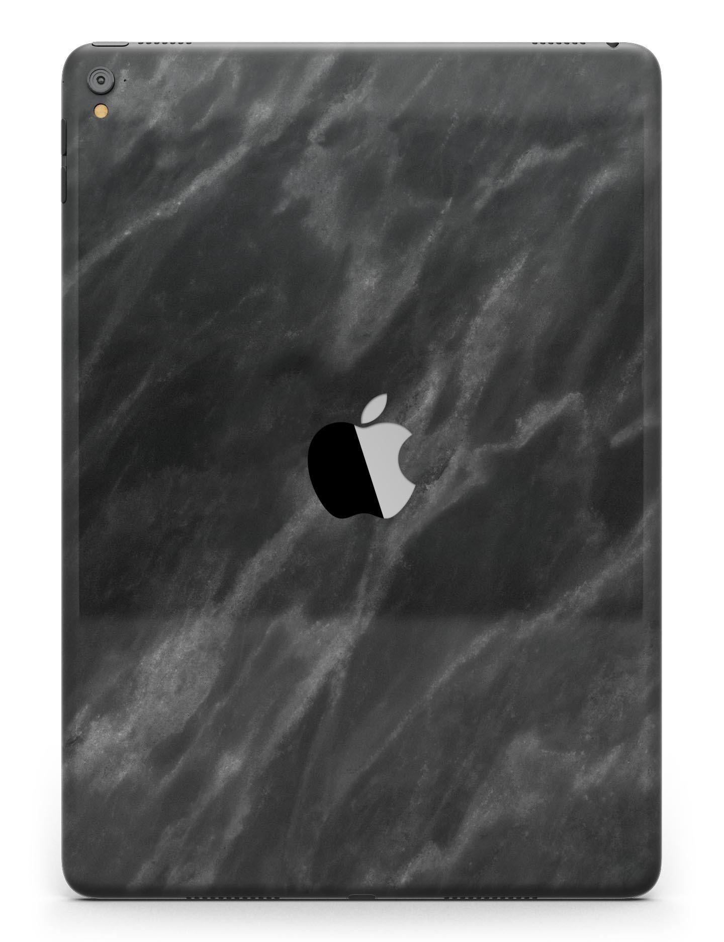 Black Marble Surface Full Body Skin for iPad Pro, showcasing a sleek design and premium vinyl material.