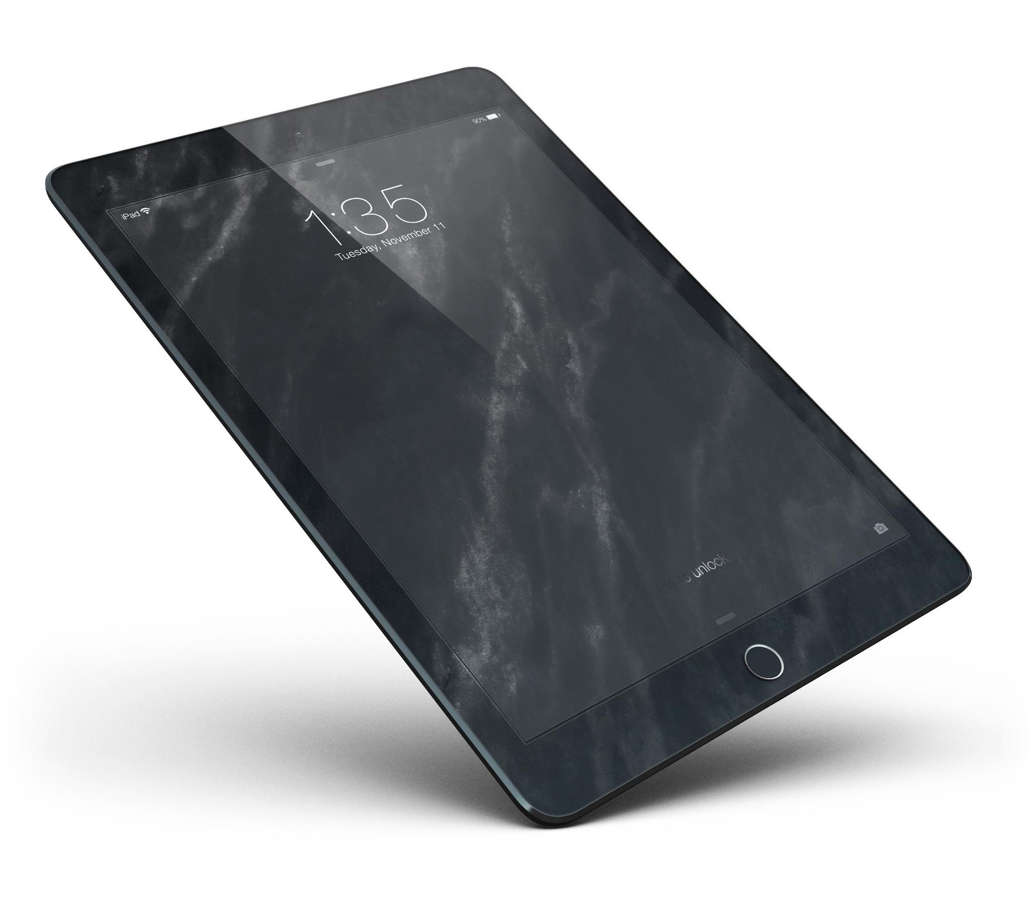 Black Marble Surface Full Body Skin for iPad Pro, showcasing a sleek design and premium vinyl material.